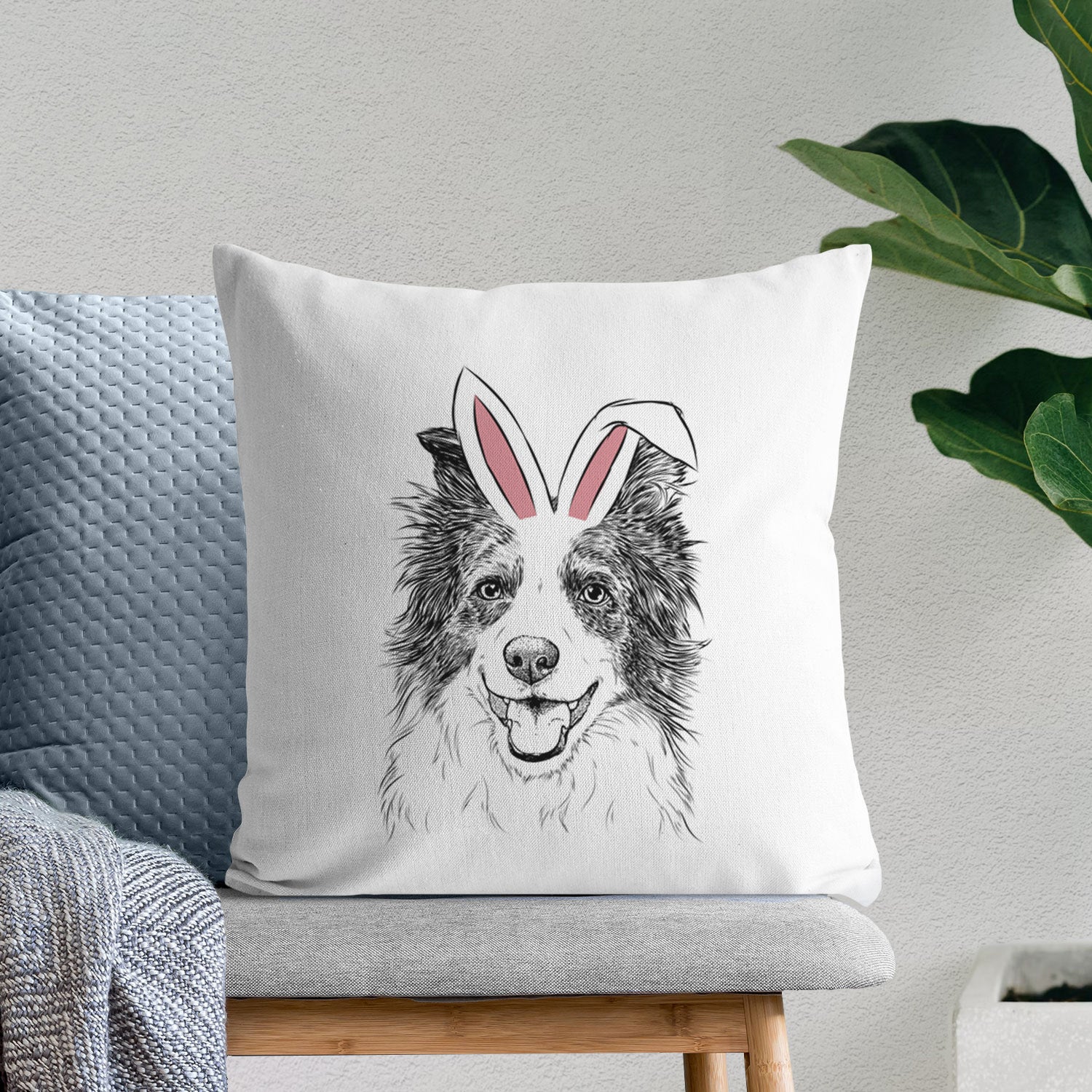 Kylee the Border Collie - Throw Pillow Cover