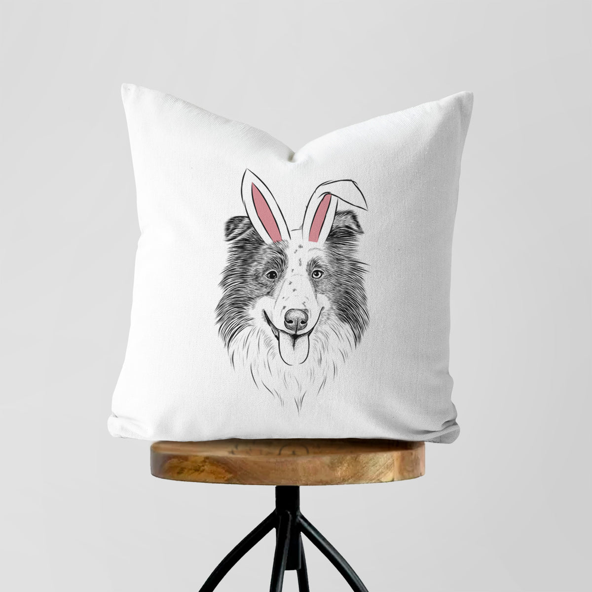 Lady Bug the Border Collie - Throw Pillow Cover