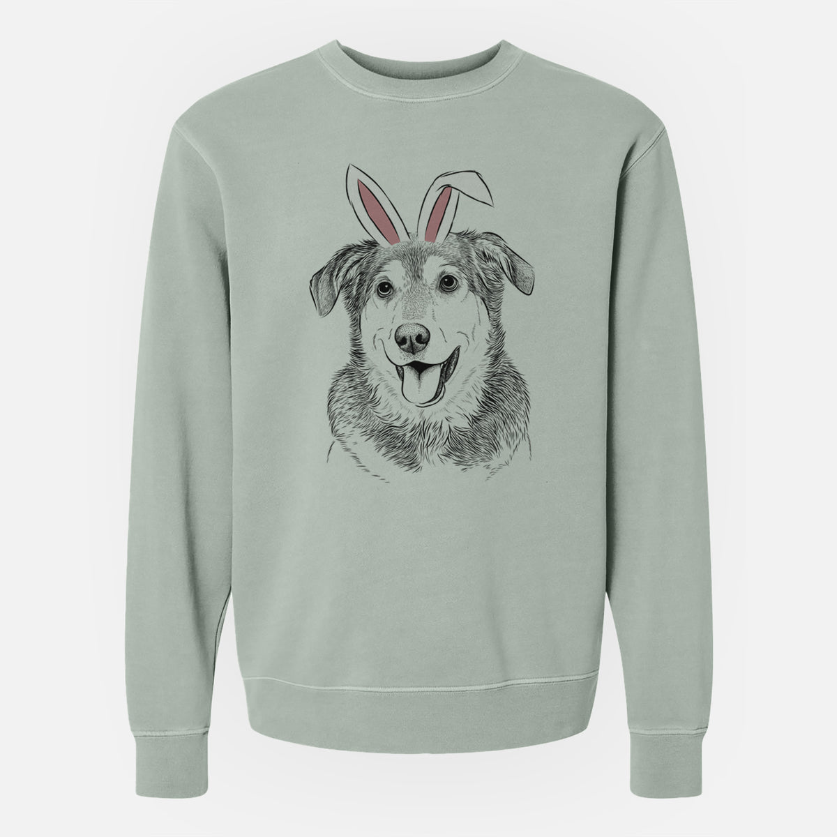 Easter Lance the Lab/Shepherd Mix - Unisex Pigment Dyed Crew Sweatshirt