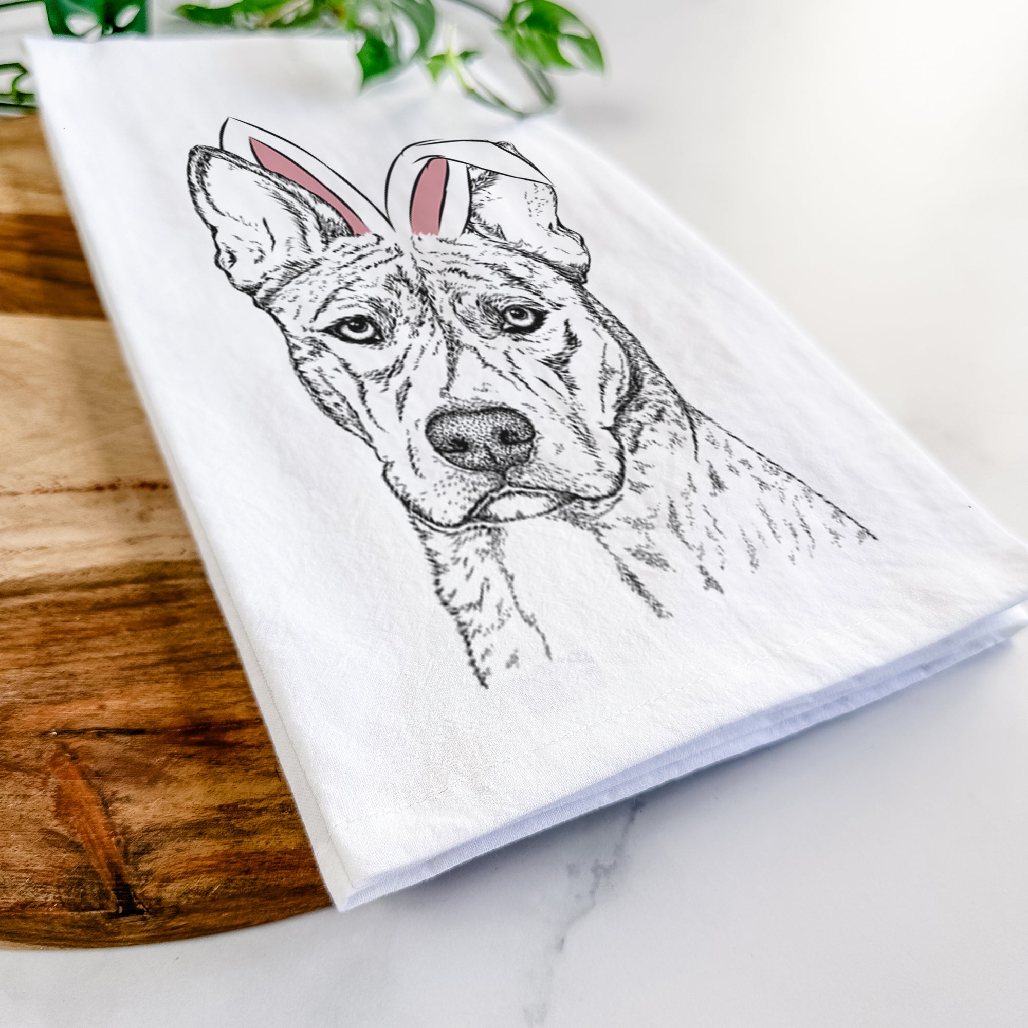 Leo the Ibizan Hound Bull Mastiff Mix Tea Towel