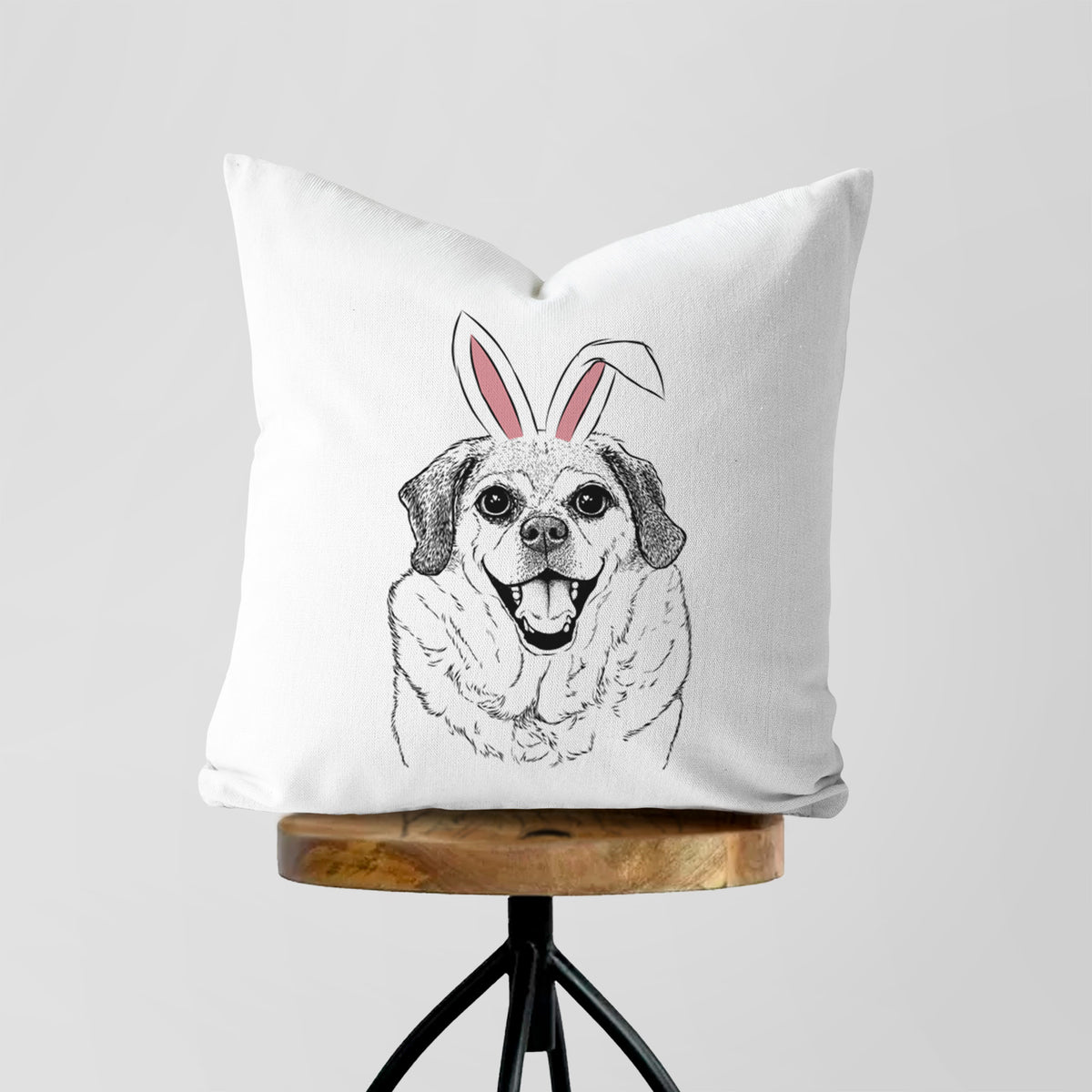 Little Man the Puggle - Throw Pillow Cover