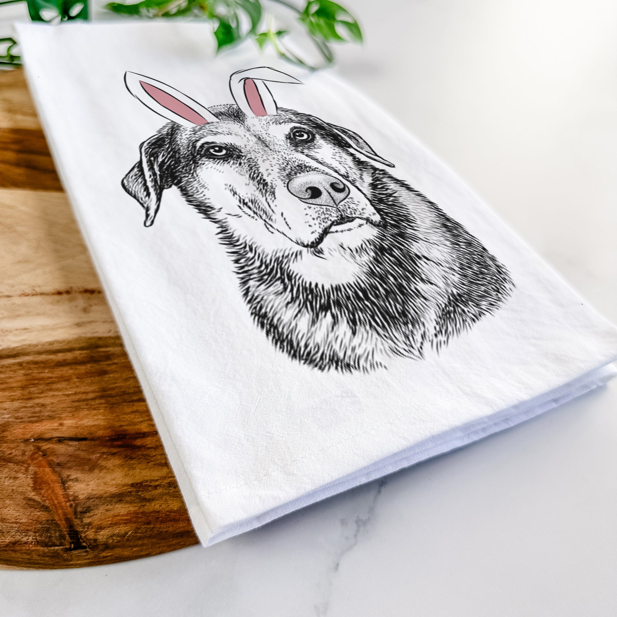 Lobo the Shepherd Mix Tea Towel