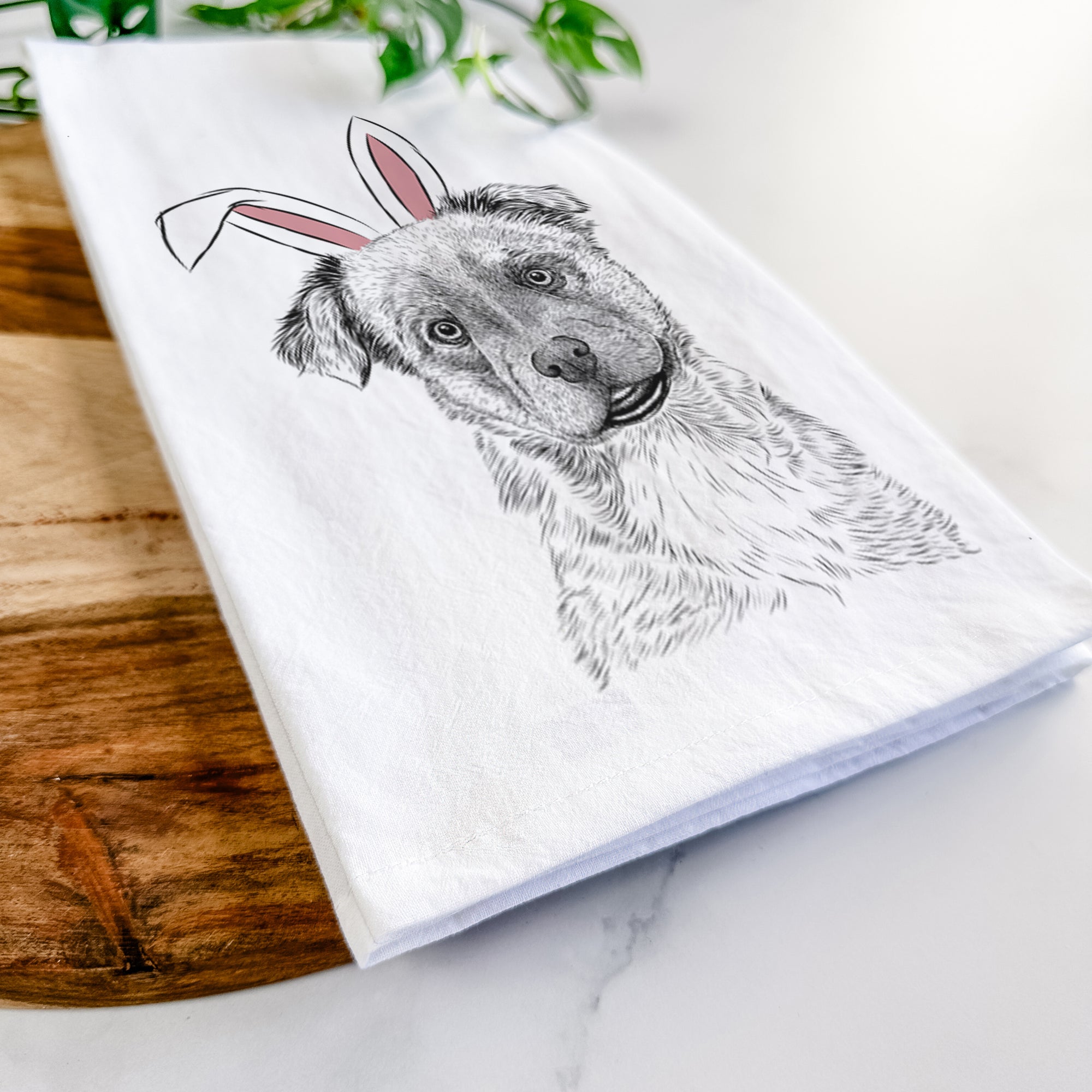 Loki Bear the Australian Cattle Dog Mix Tea Towel