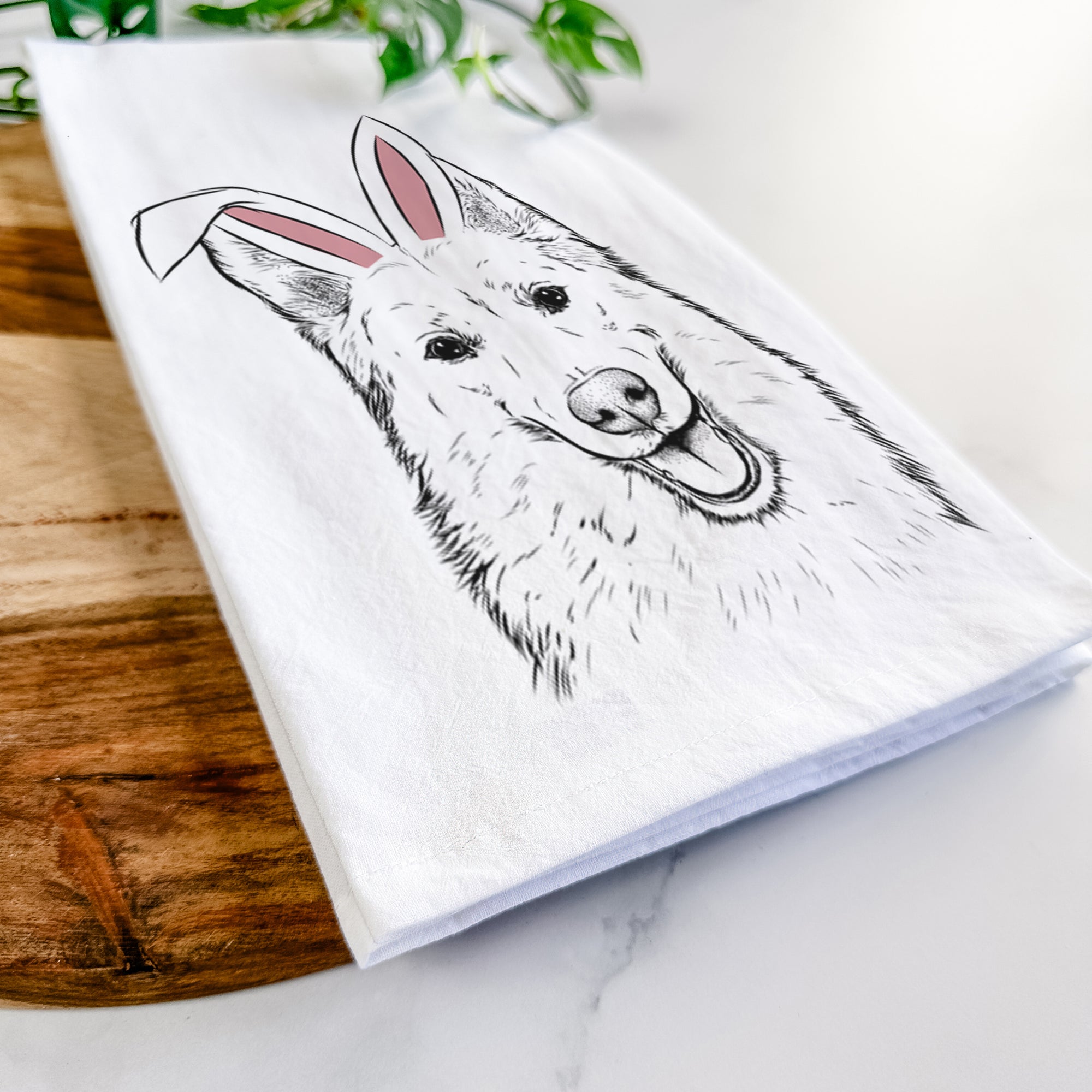 Loki the Husky Shepherd Mix Tea Towel