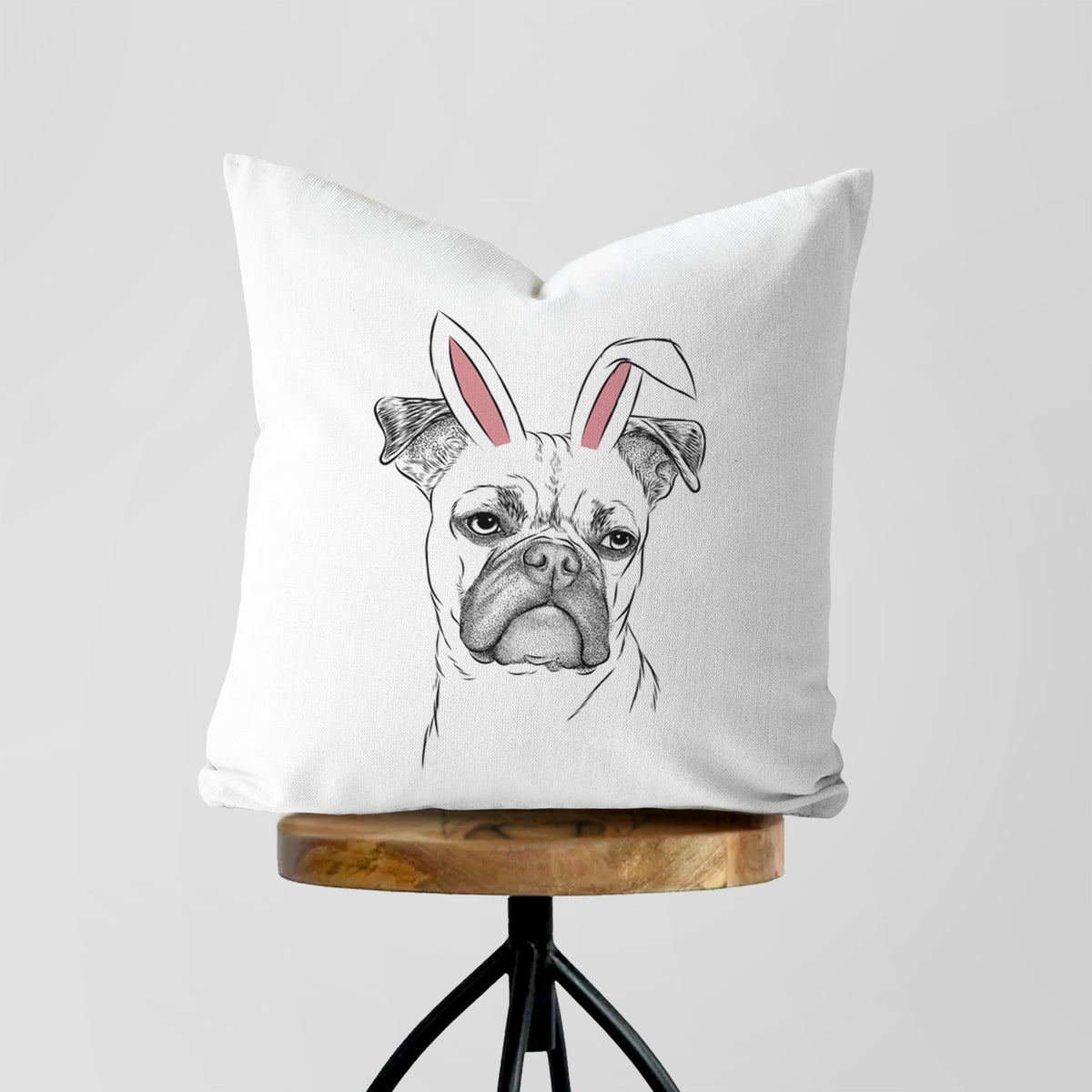 Mack the Bugg (Boston Terrier/Pug) - Throw Pillow Cover