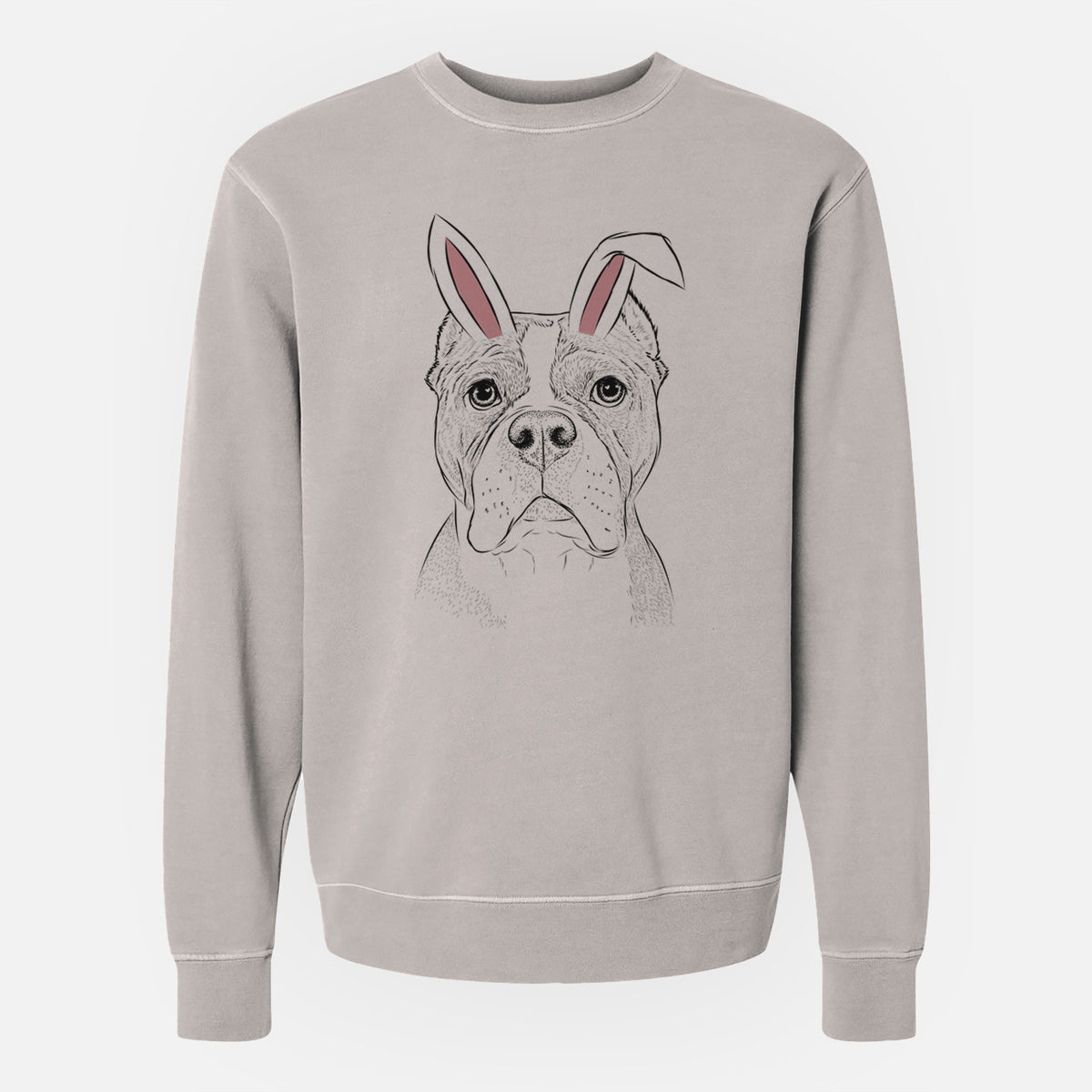 Easter Maggie the American Bulldog - Unisex Pigment Dyed Crew Sweatshirt