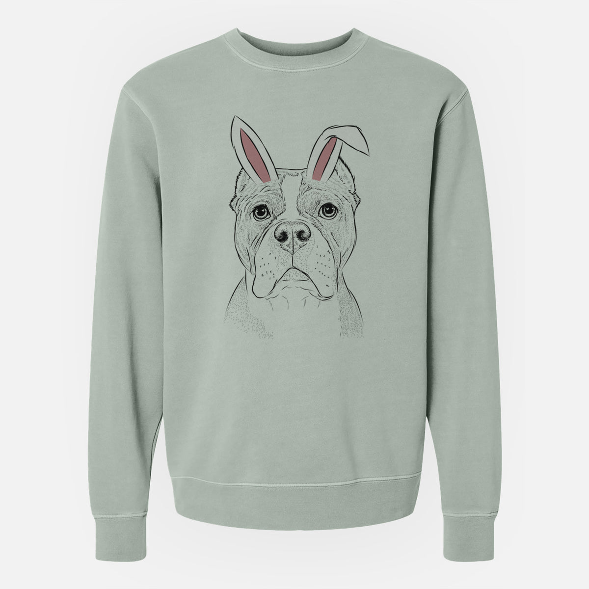 Easter Maggie the American Bulldog - Unisex Pigment Dyed Crew Sweatshirt