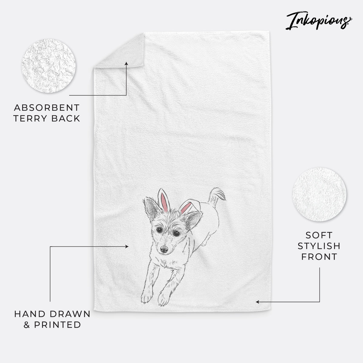 Maisie the Terrier Mix Premium Hand Towel