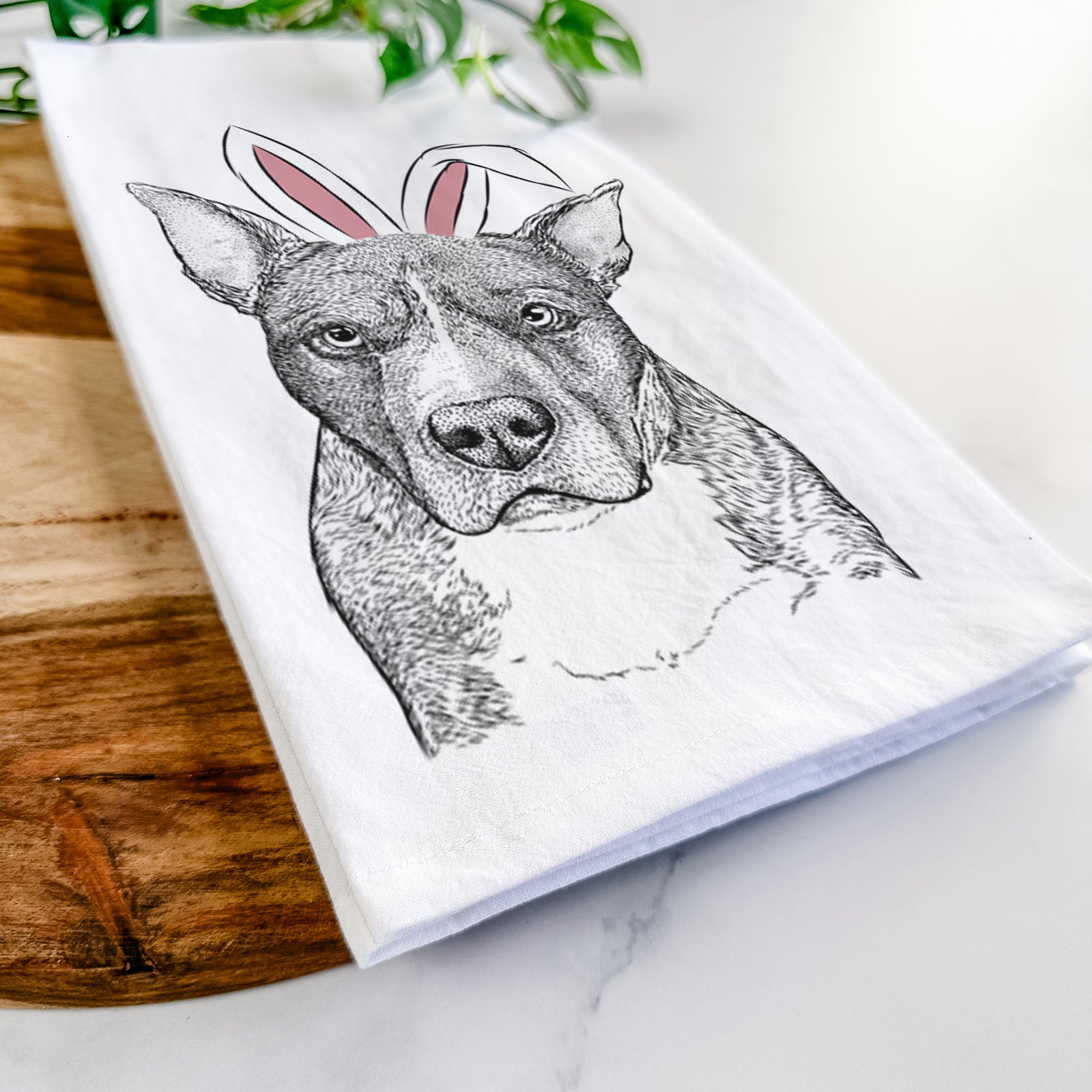 Mercy the Pitbull Tea Towel