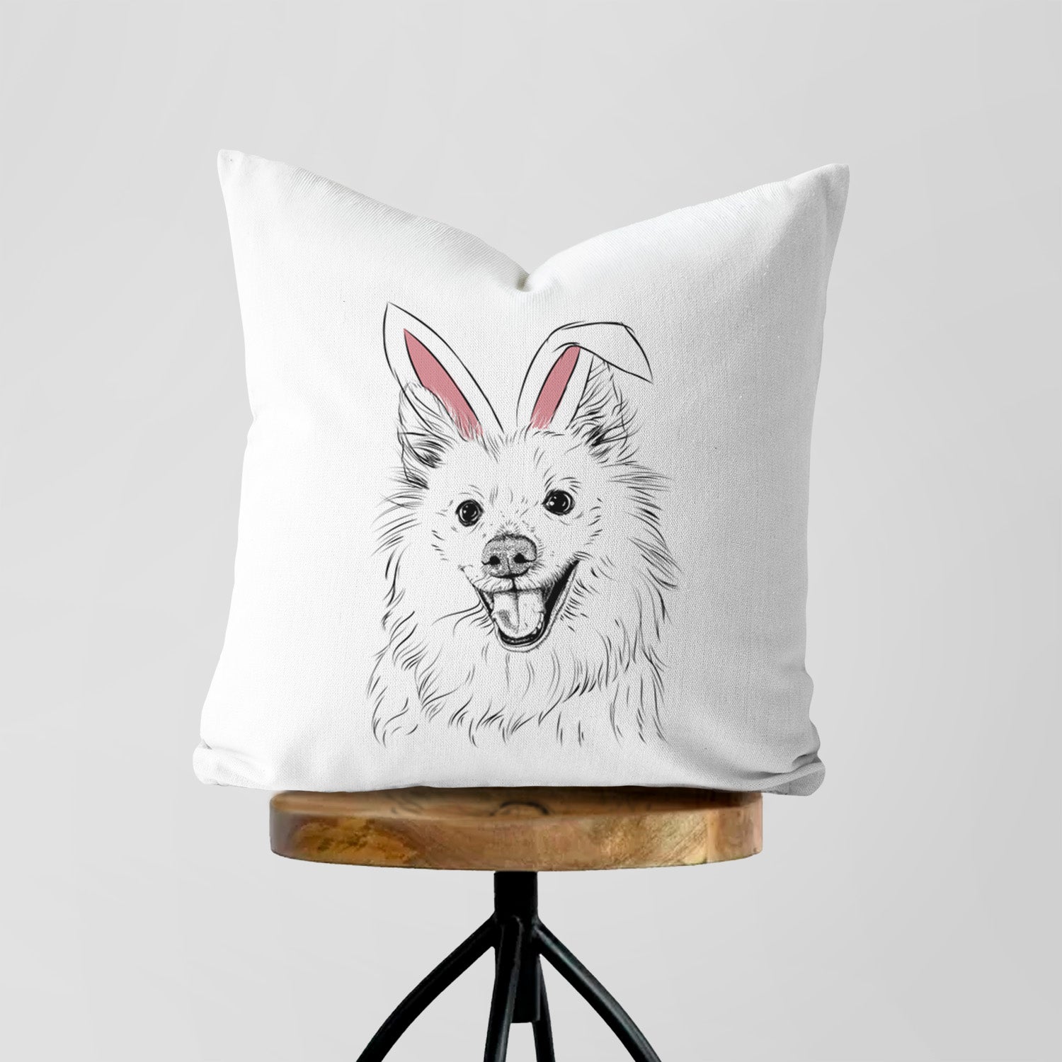 Miki the American Eskimo - Throw Pillow Cover