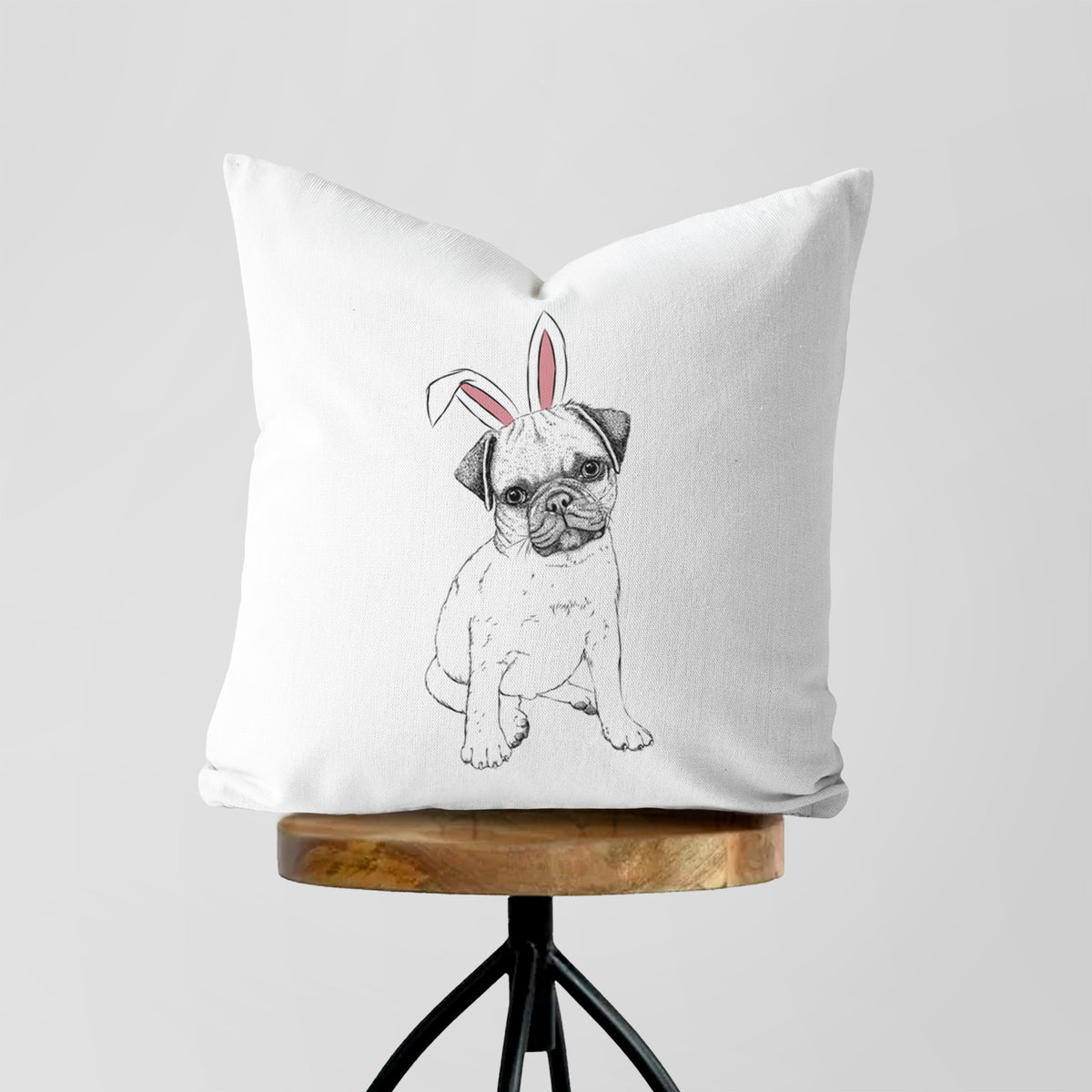 Nelson the Pug Puppy - Throw Pillow Cover