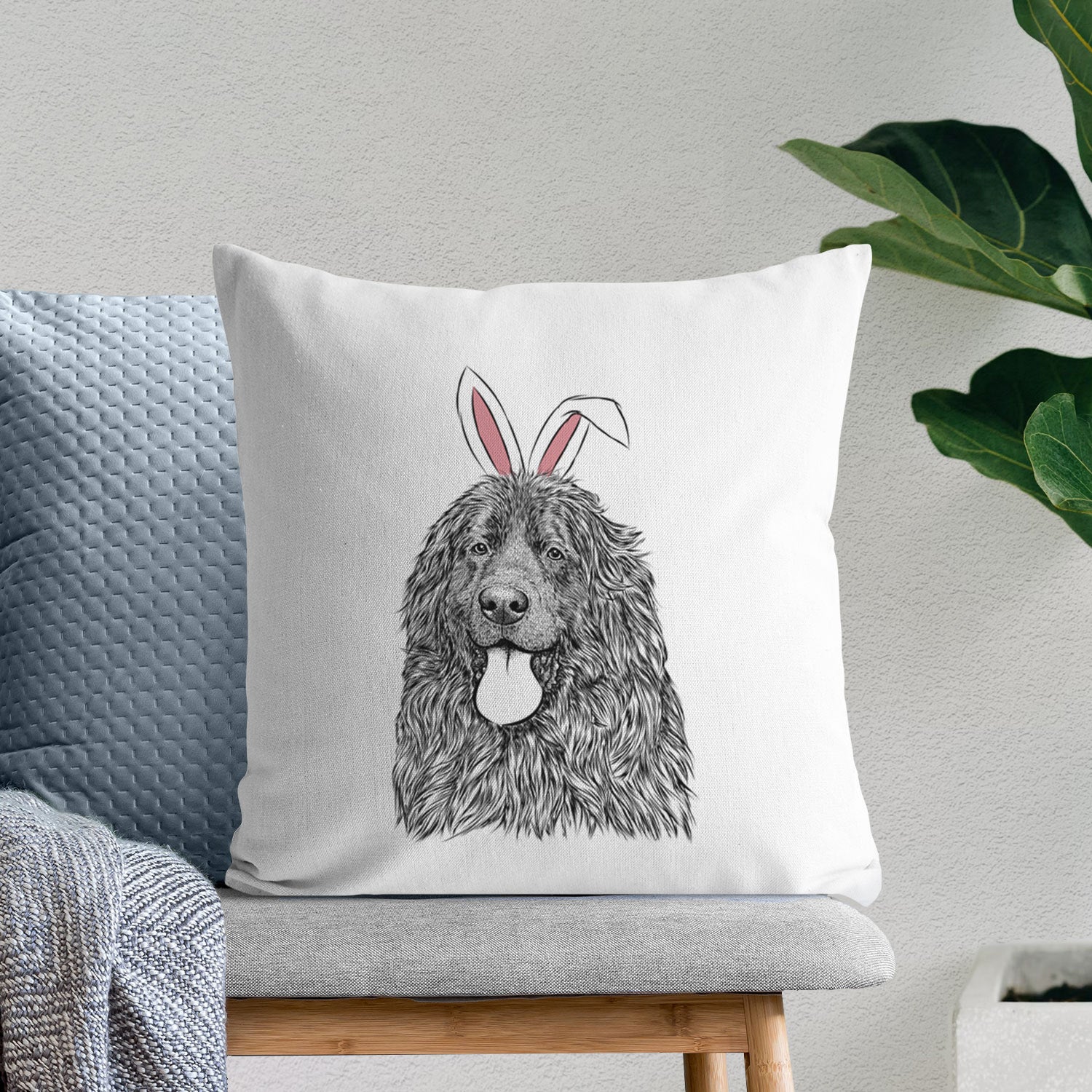 Neptune the Newfoundland - Throw Pillow Cover