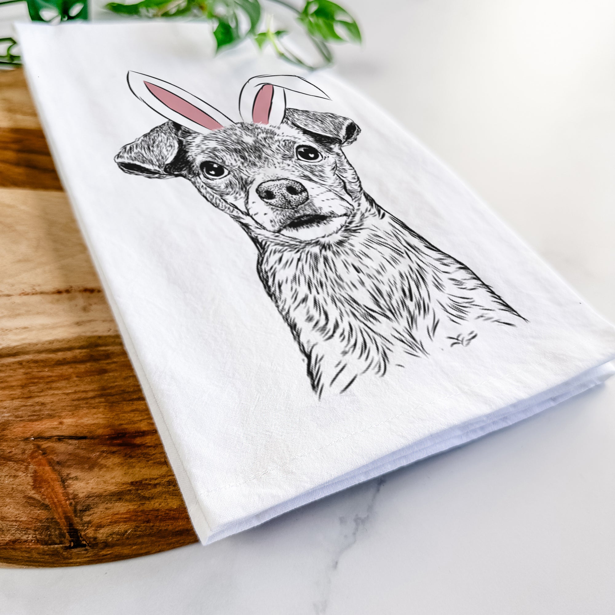 Olive the Mixed Breed Tea Towel