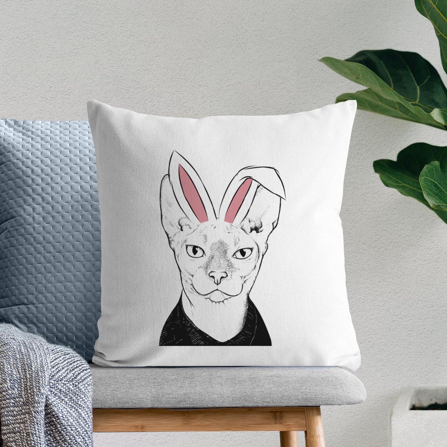 Oliver Watson the Sphynx Cat - Throw Pillow Cover