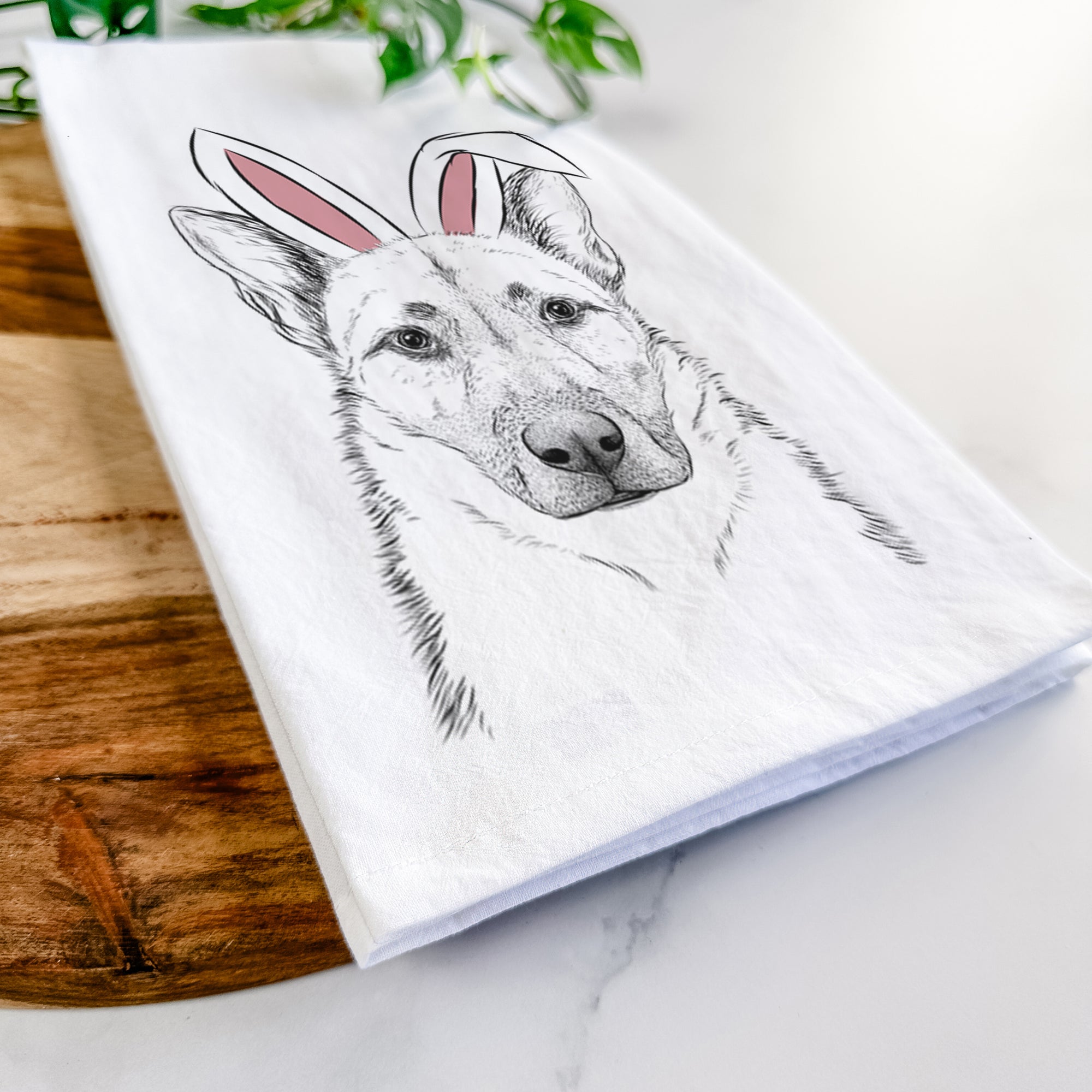 Oliverno the German Shepherd Tea Towel