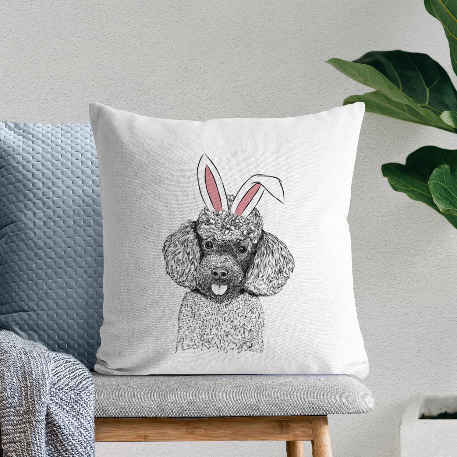 George the Toy Poodle - Throw Pillow Cover