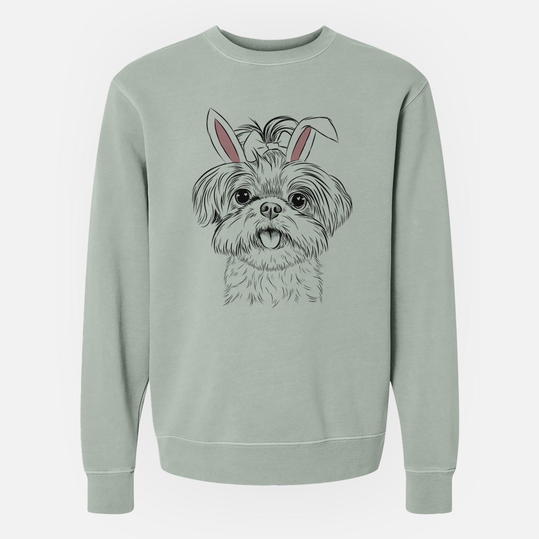 Easter Pebbles the Shorkie - Unisex Pigment Dyed Crew Sweatshirt