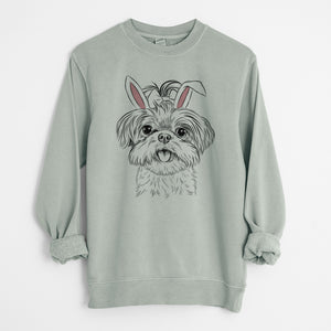 Easter Pebbles the Shorkie - Unisex Pigment Dyed Crew Sweatshirt