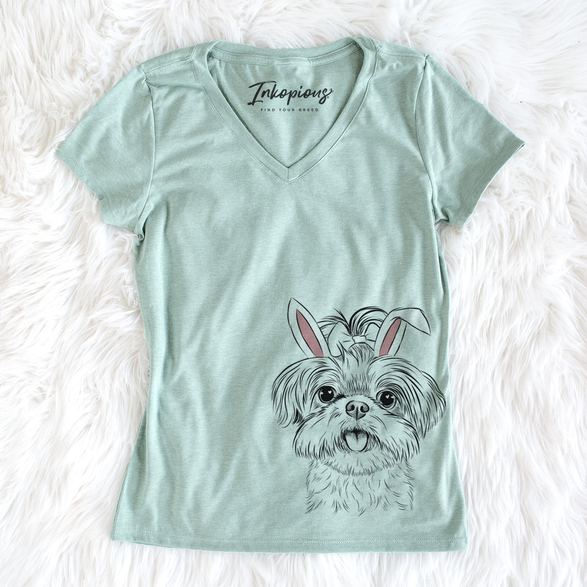 Easter Pebbles the Shorkie - Women&#39;s Perfect V-neck Shirt