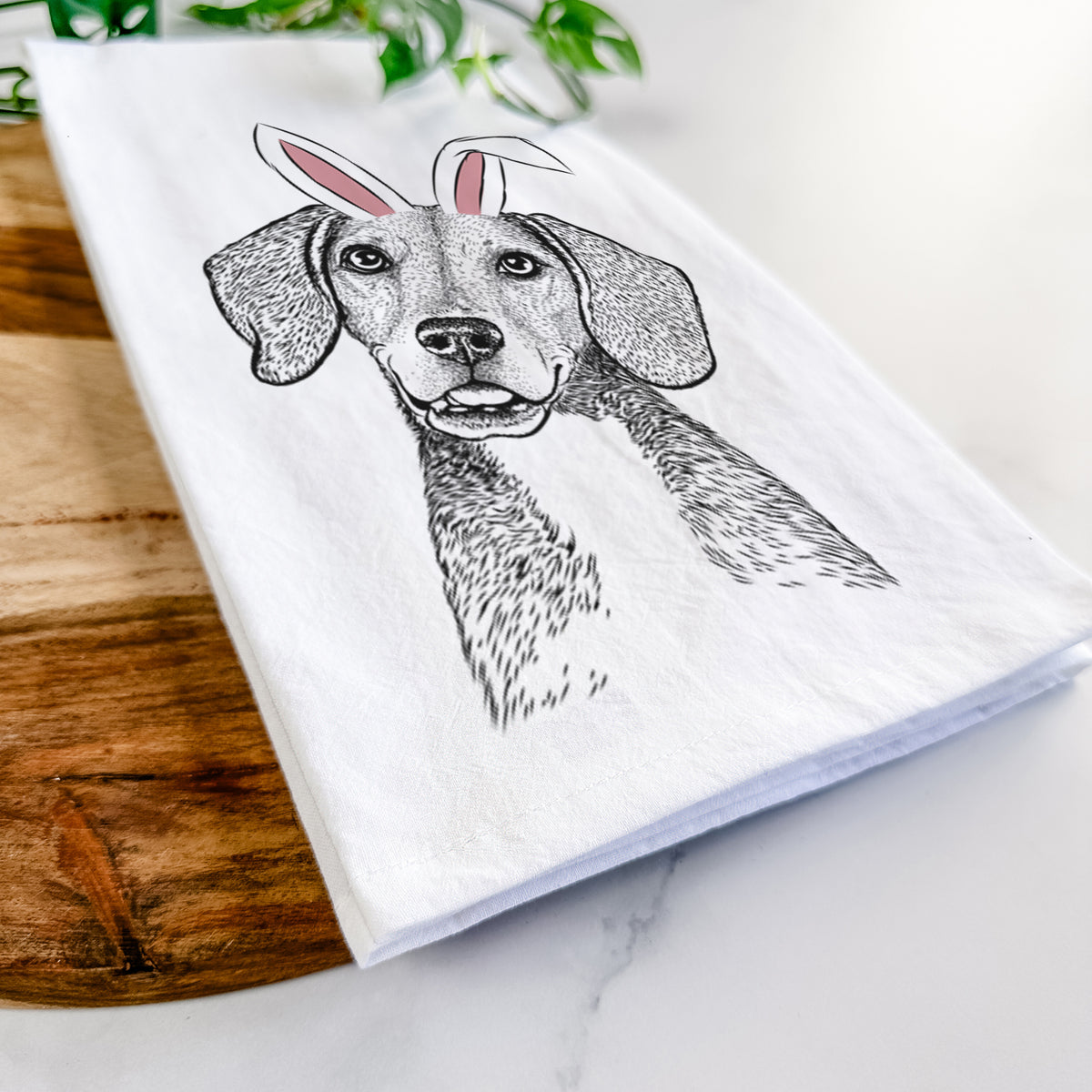 Piggy the Beagle Mix Tea Towel
