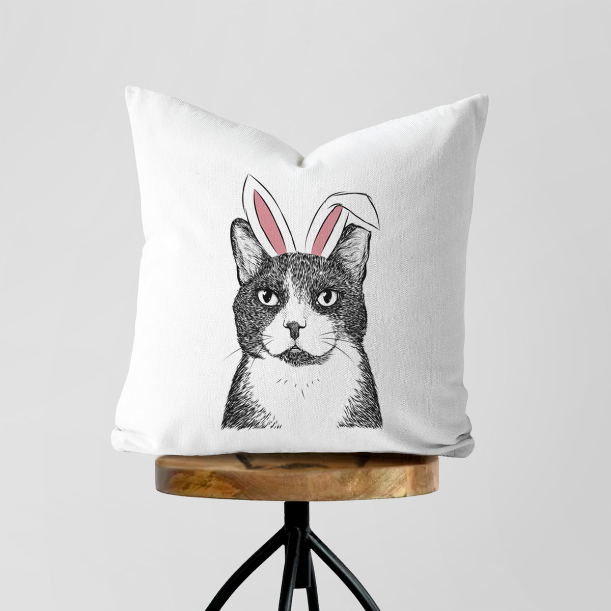 Pinky the Tuxedo Cat - Throw Pillow Cover