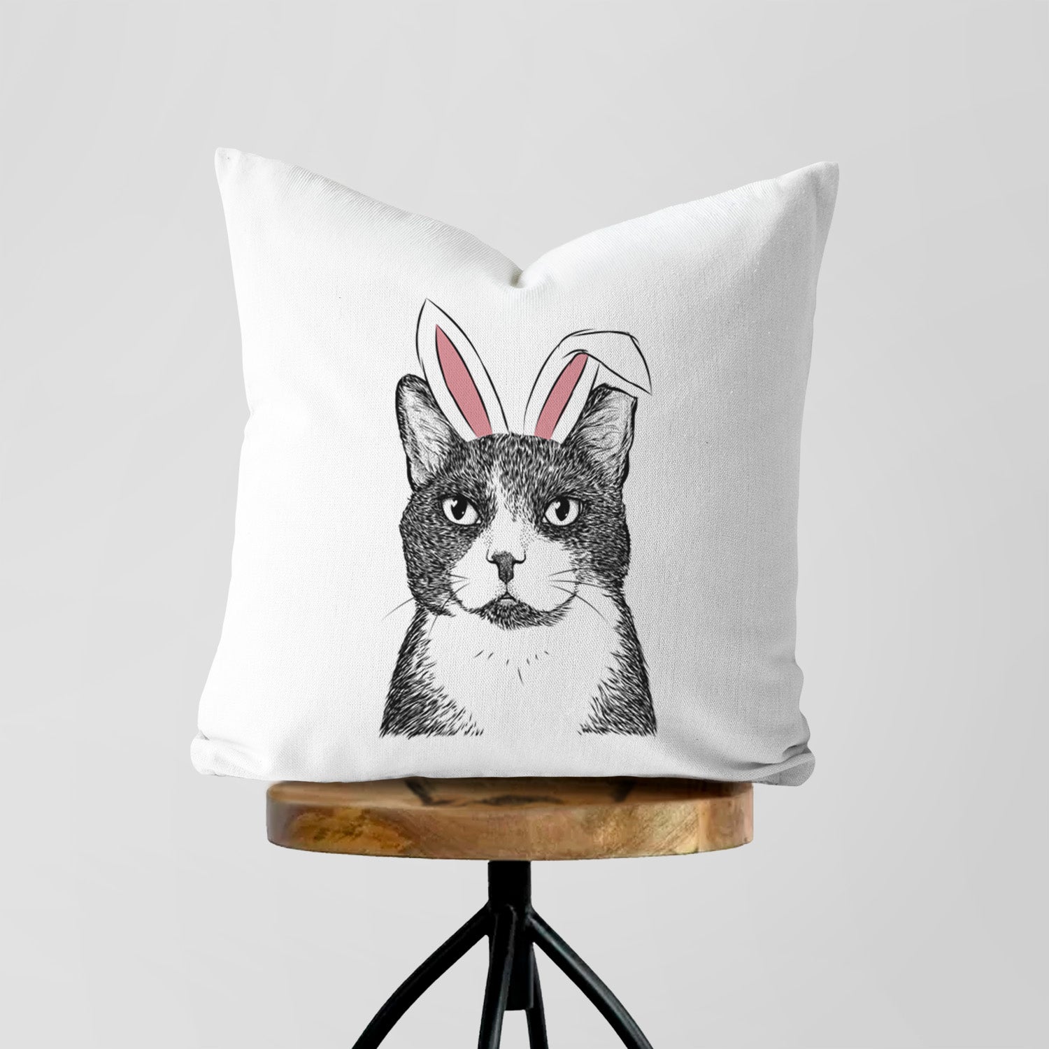 Pinky the Tuxedo Cat - Throw Pillow Cover