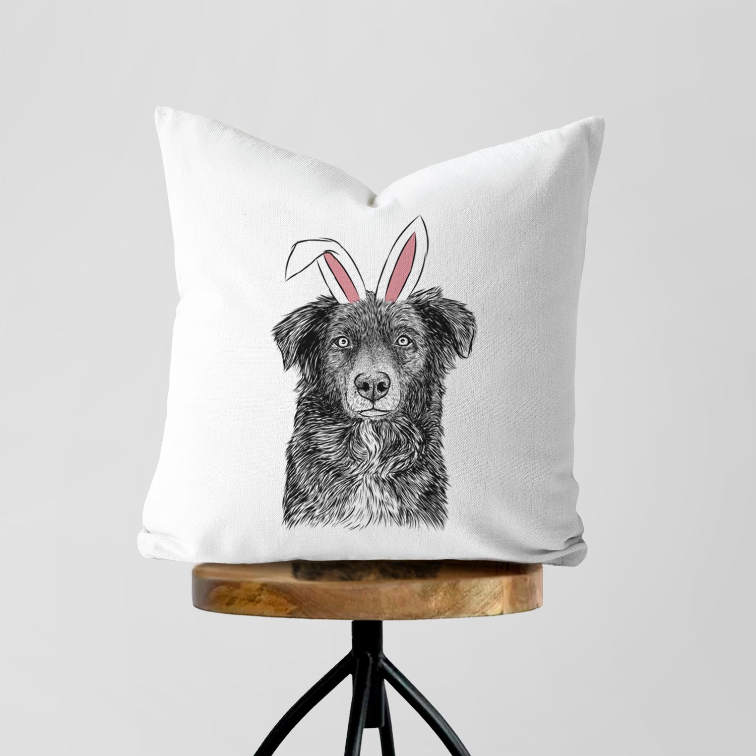 Pixel the Australian Shepherd - Throw Pillow Cover
