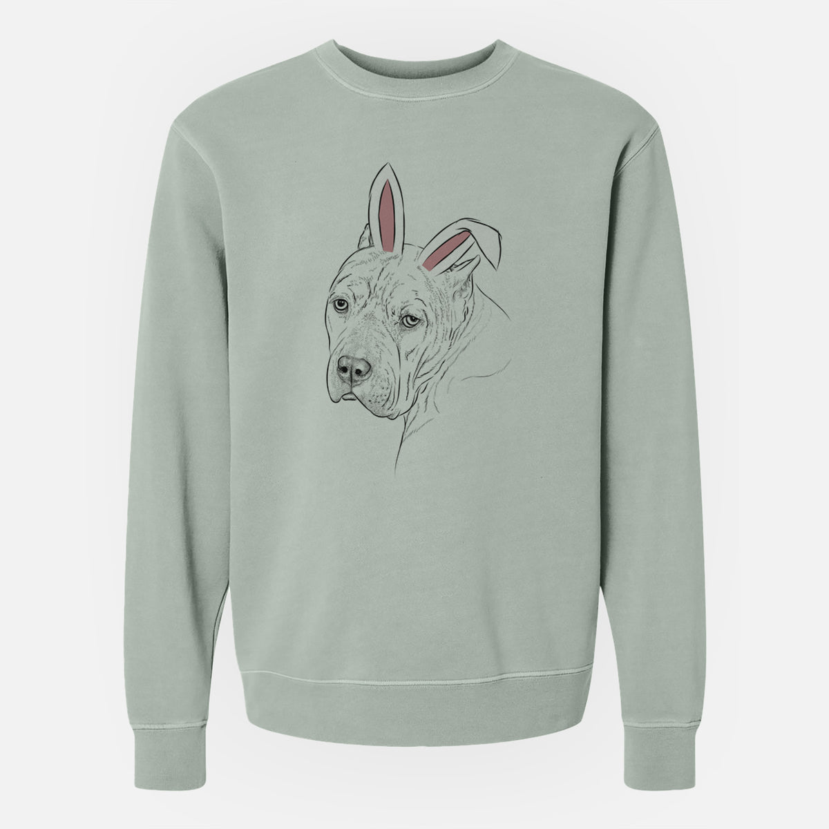 Easter Precious the Staffordshire Terrier - Unisex Pigment Dyed Crew Sweatshirt