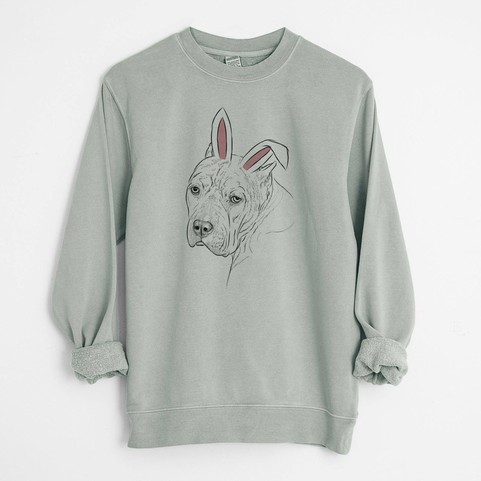 Easter Precious the Staffordshire Terrier - Unisex Pigment Dyed Crew Sweatshirt