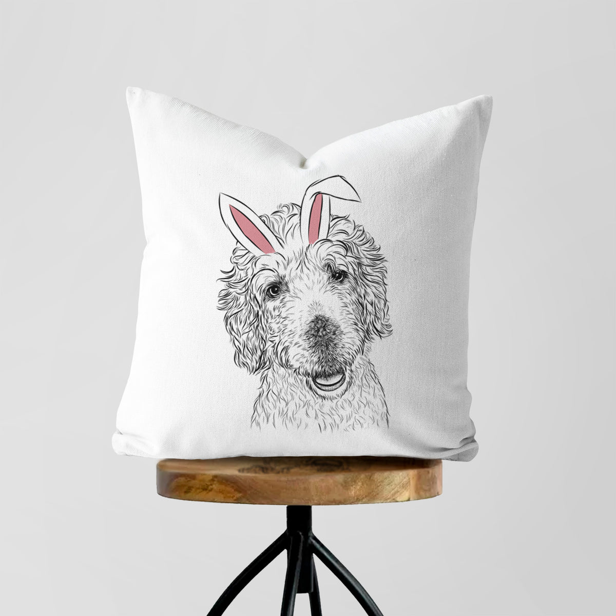 Preston the Labradoodle - Throw Pillow Cover