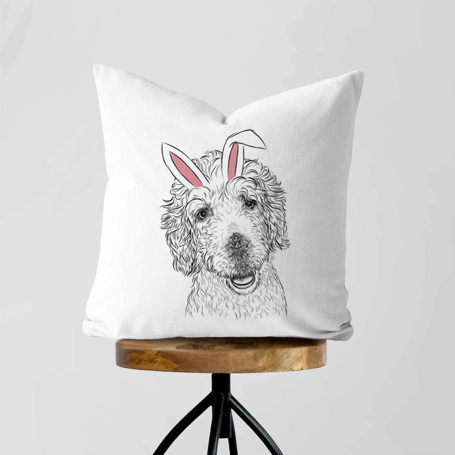 Preston the Labradoodle - Throw Pillow Cover