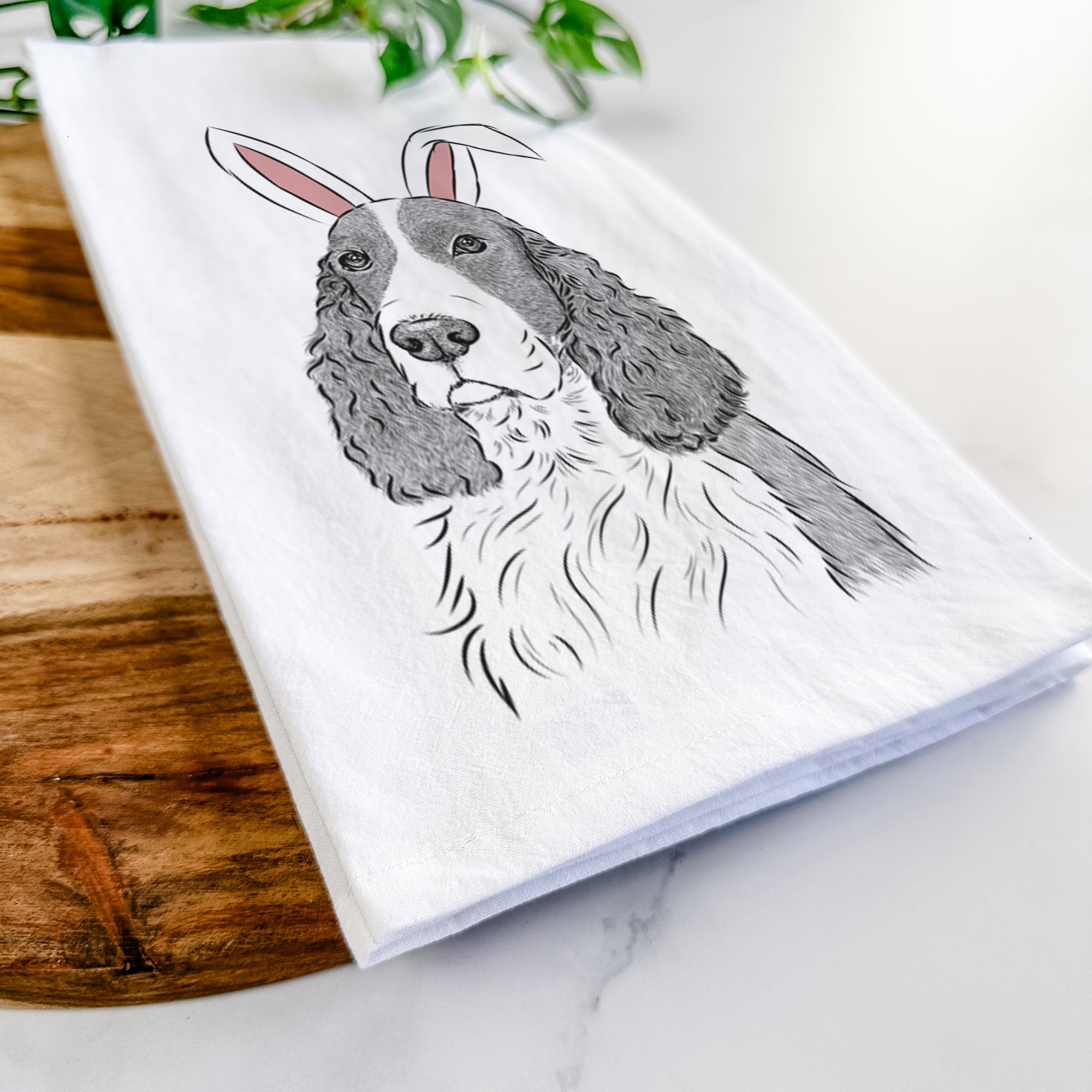 Quincy the English Springer Spaniel Tea Towel