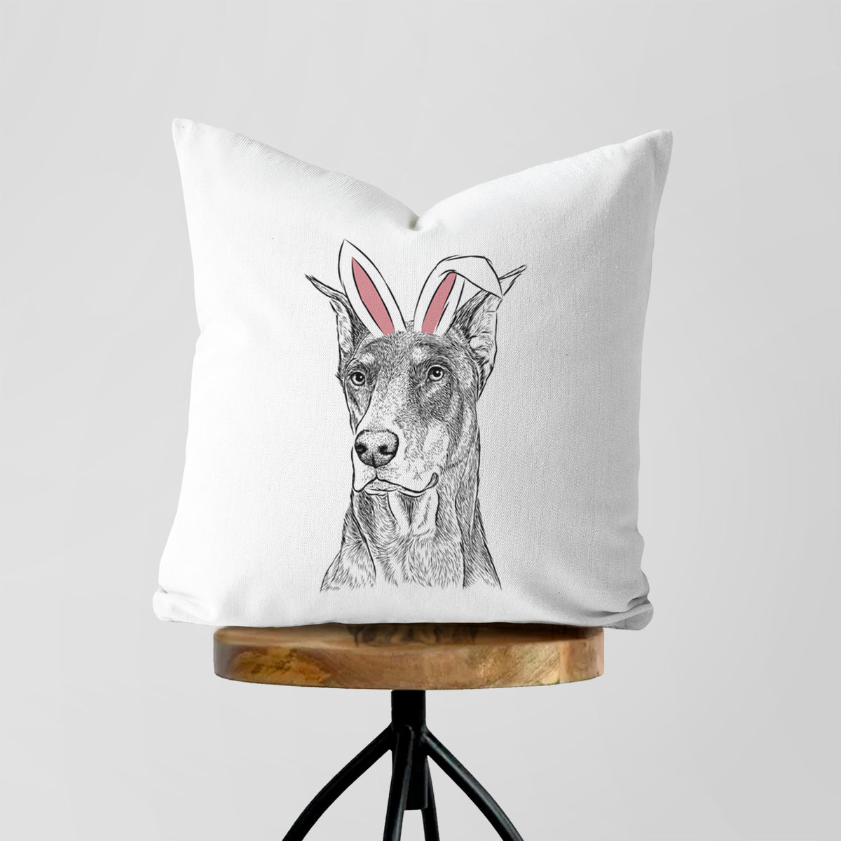 RJ the Doberman Pinscher - Throw Pillow Cover