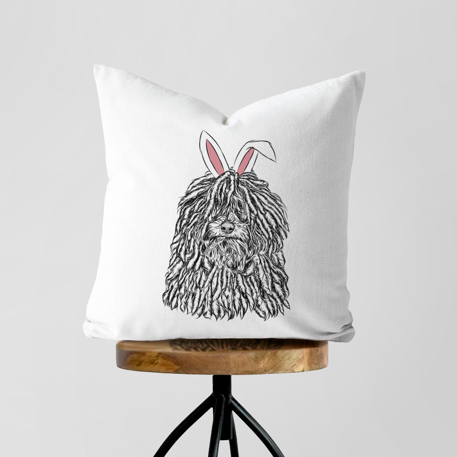 Rezi the Puli - Throw Pillow Cover
