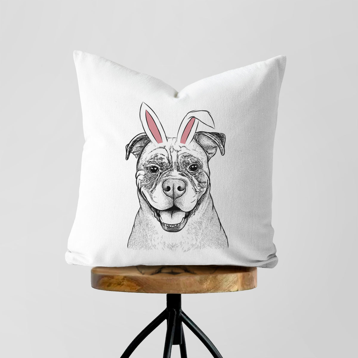 Rufus the American Bulldog - Throw Pillow Cover