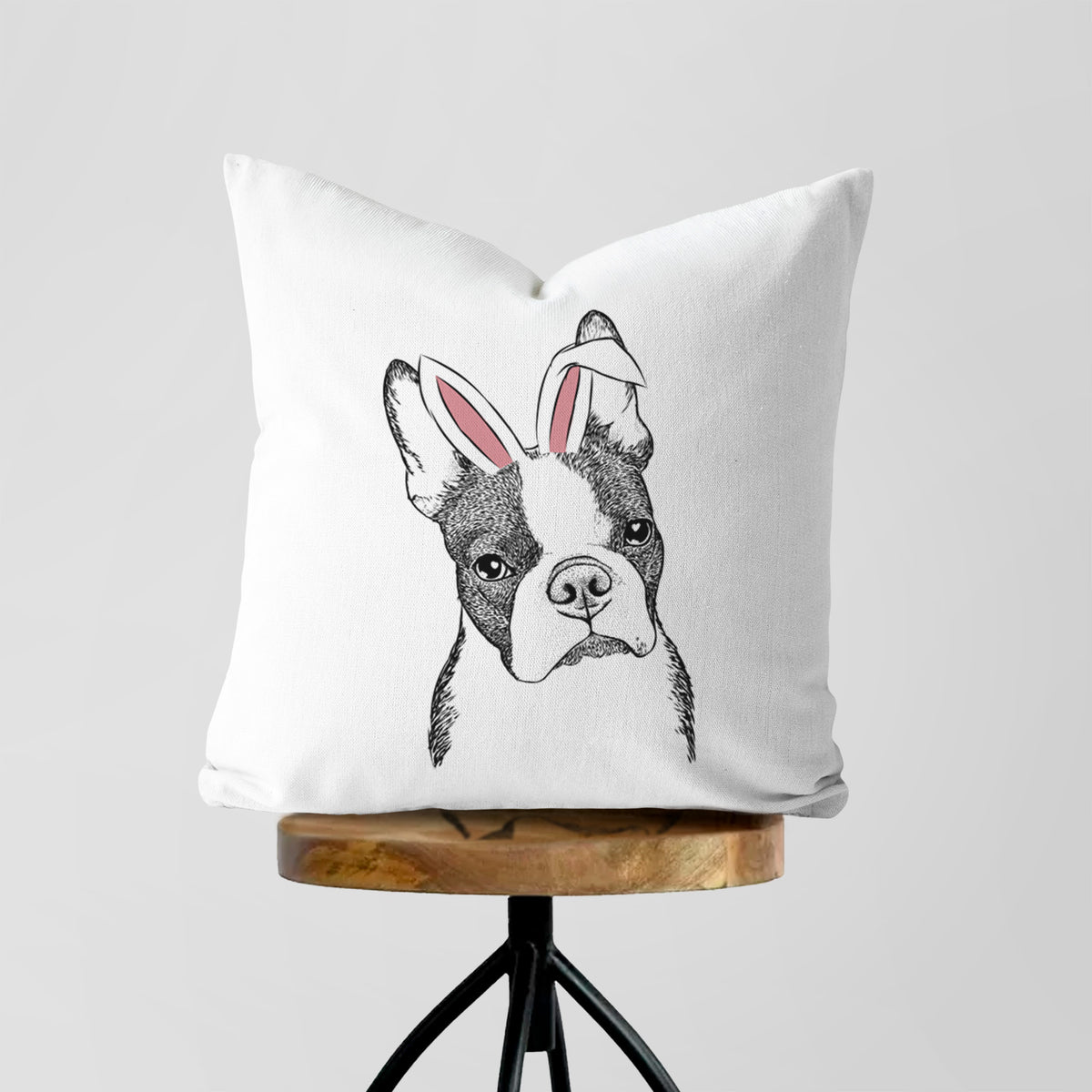Samuel the Boston Terrier - Throw Pillow Cover