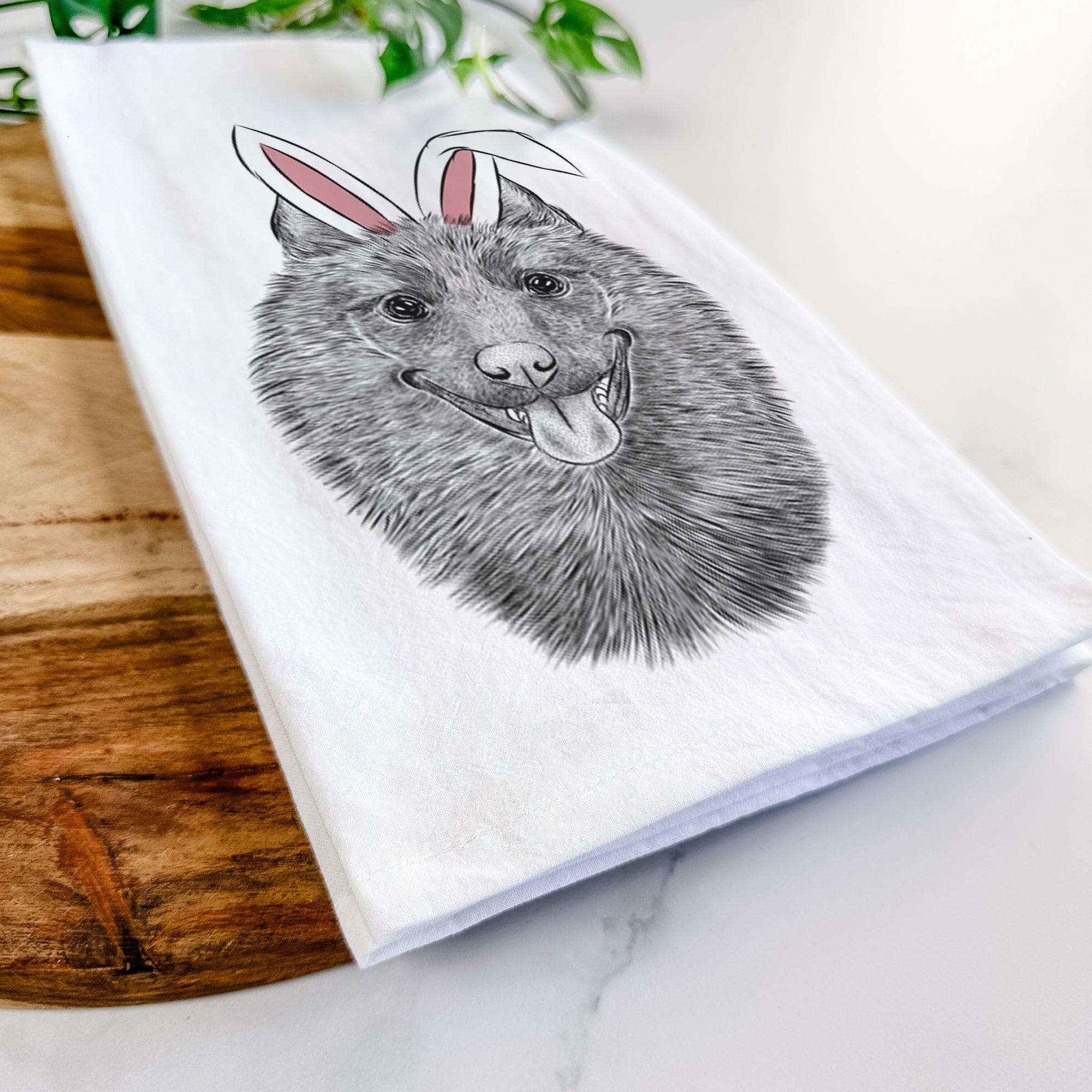 Sander the Schipperke Tea Towel