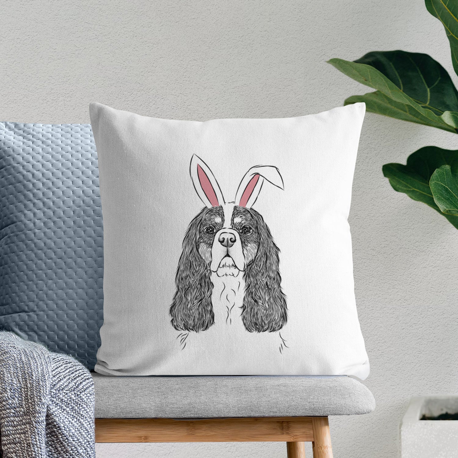 Sebastian the Cavalier King Charles Spaniel - Throw Pillow Cover