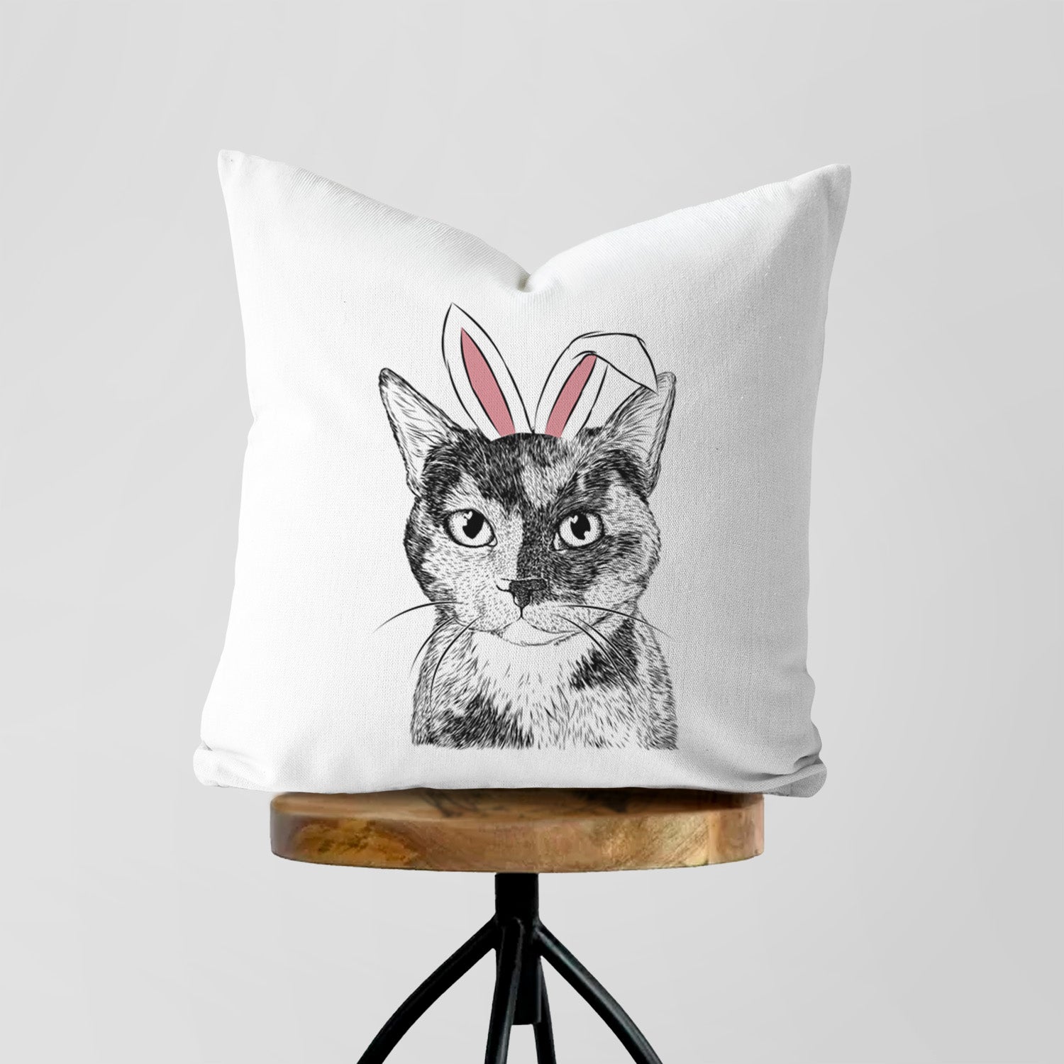 Spooky Kitty the Tortoiseshell Cat - Throw Pillow Cover