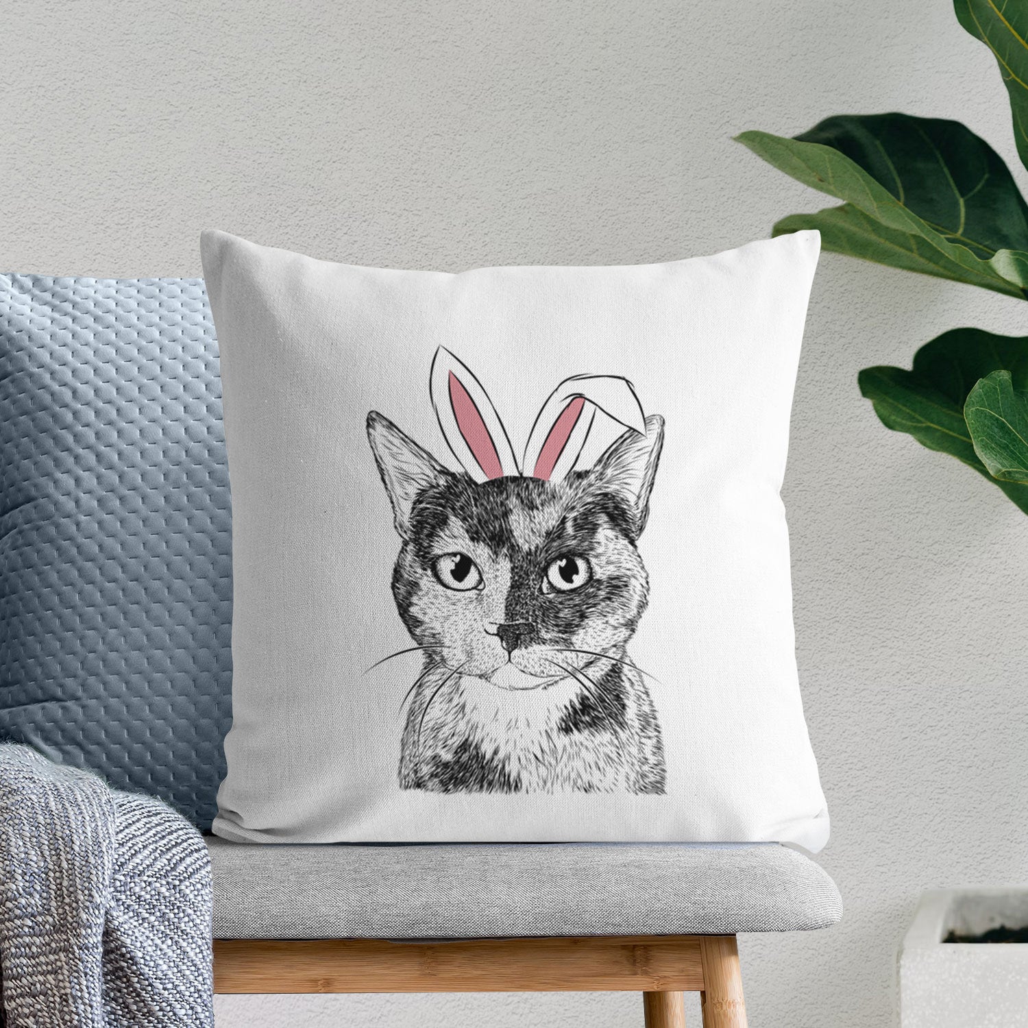 Spooky Kitty the Tortoiseshell Cat - Throw Pillow Cover