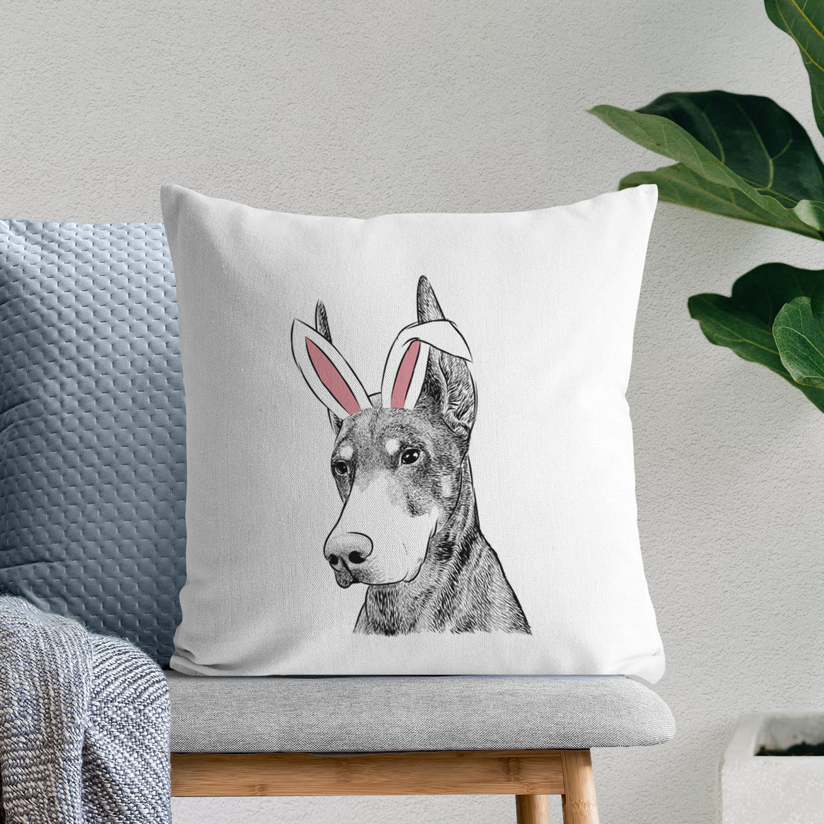 Sunny the Doberman Pinscher - Throw Pillow Cover