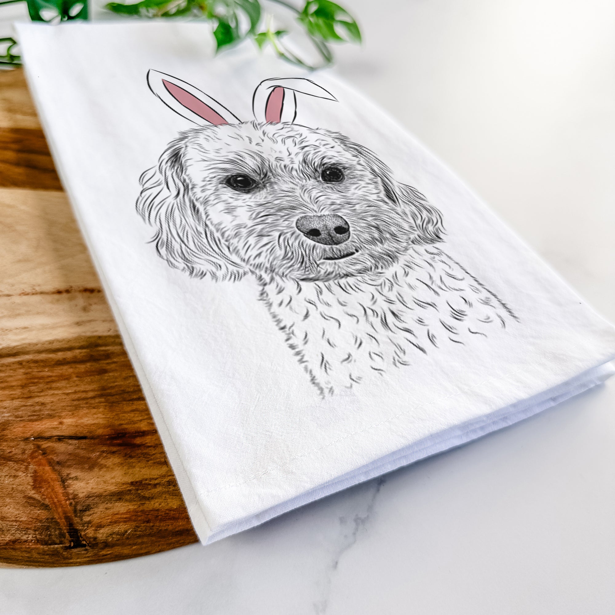 Sweet George the Mixed Breed Tea Towel