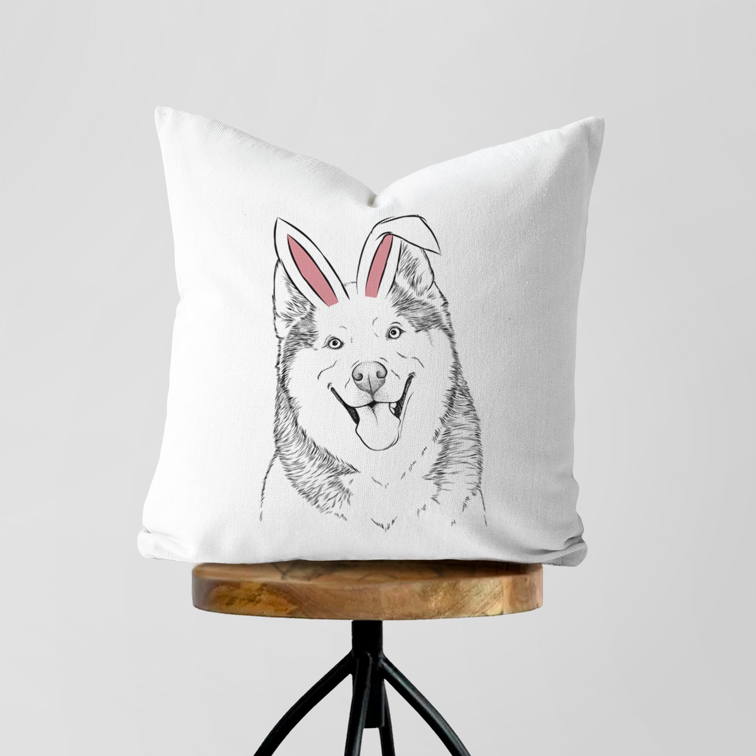 Teak the Siberian Husky - Throw Pillow Cover