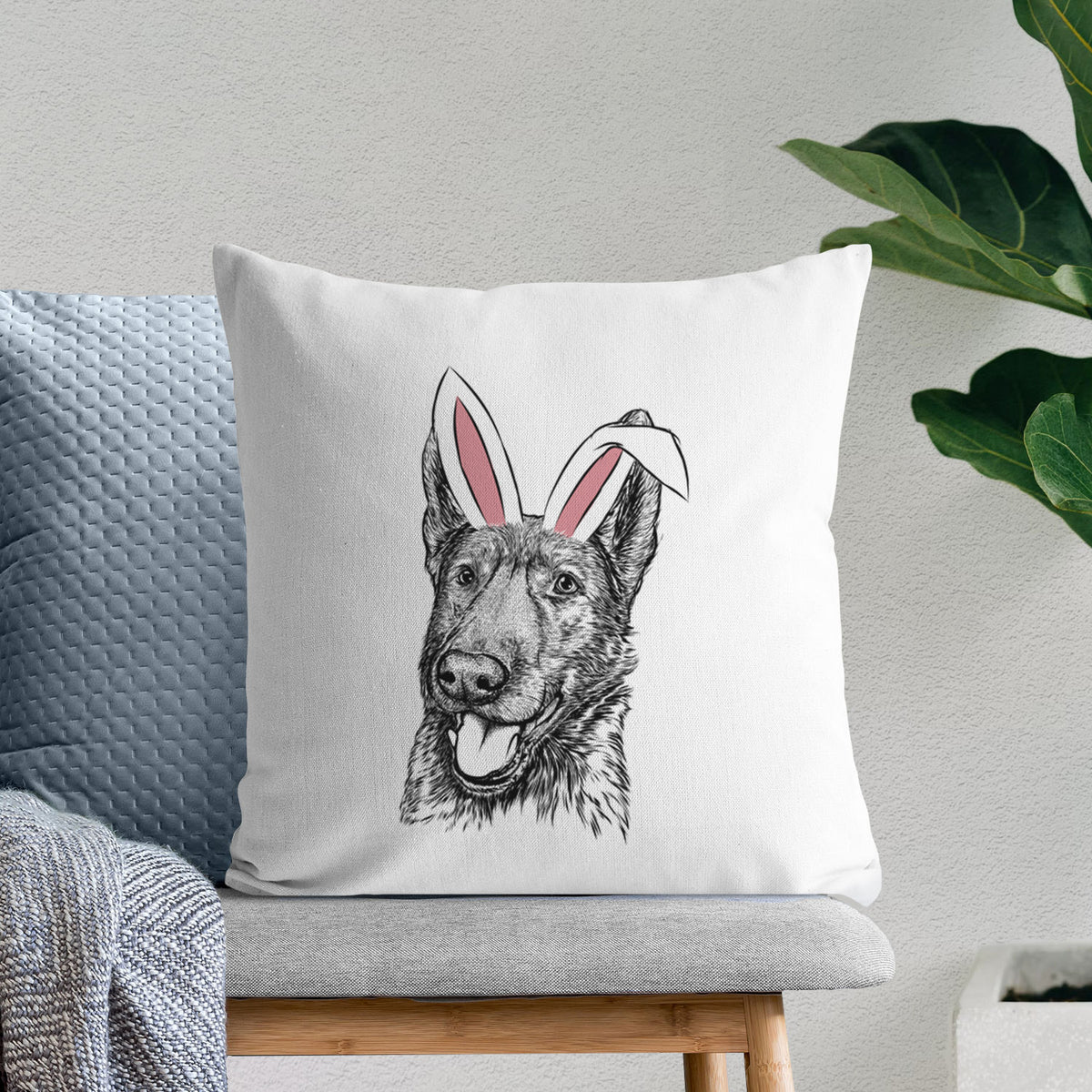 Tena the German Shepherd - Throw Pillow Cover