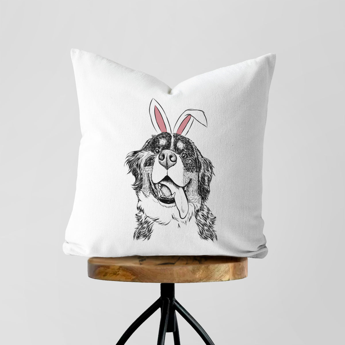 Theo the Bernese Mountain Dog - Throw Pillow Cover