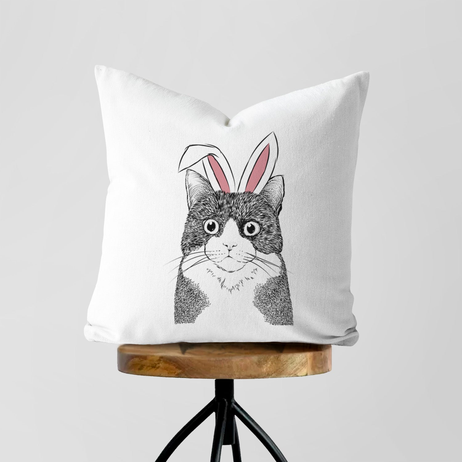 Tux the Tuxedo Cat - Throw Pillow Cover