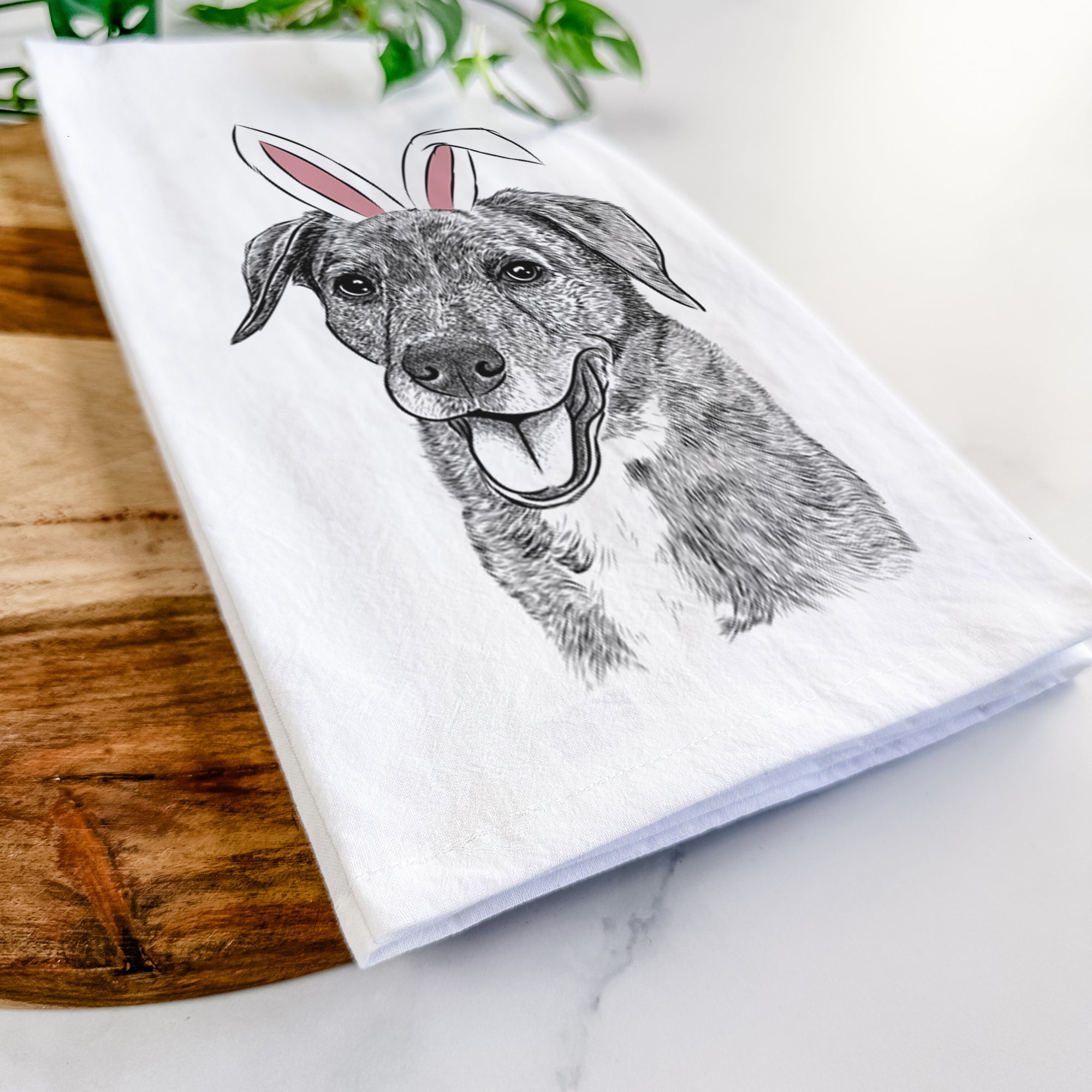 Wally the Mixed Breed Tea Towel