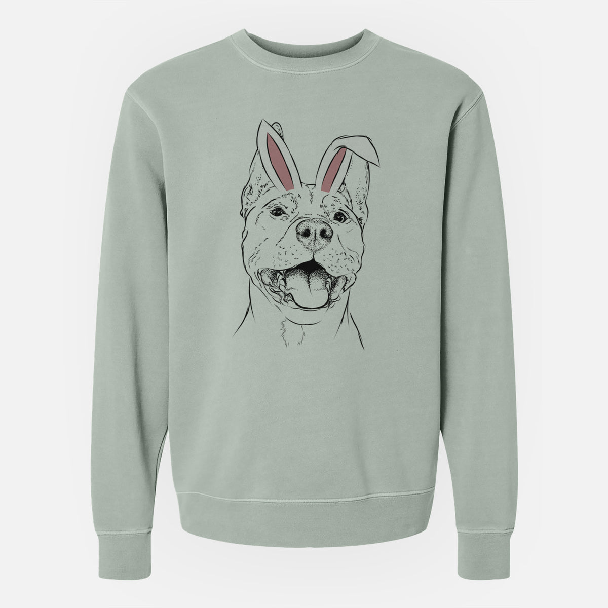 Easter Wally the Pitbull - Unisex Pigment Dyed Crew Sweatshirt