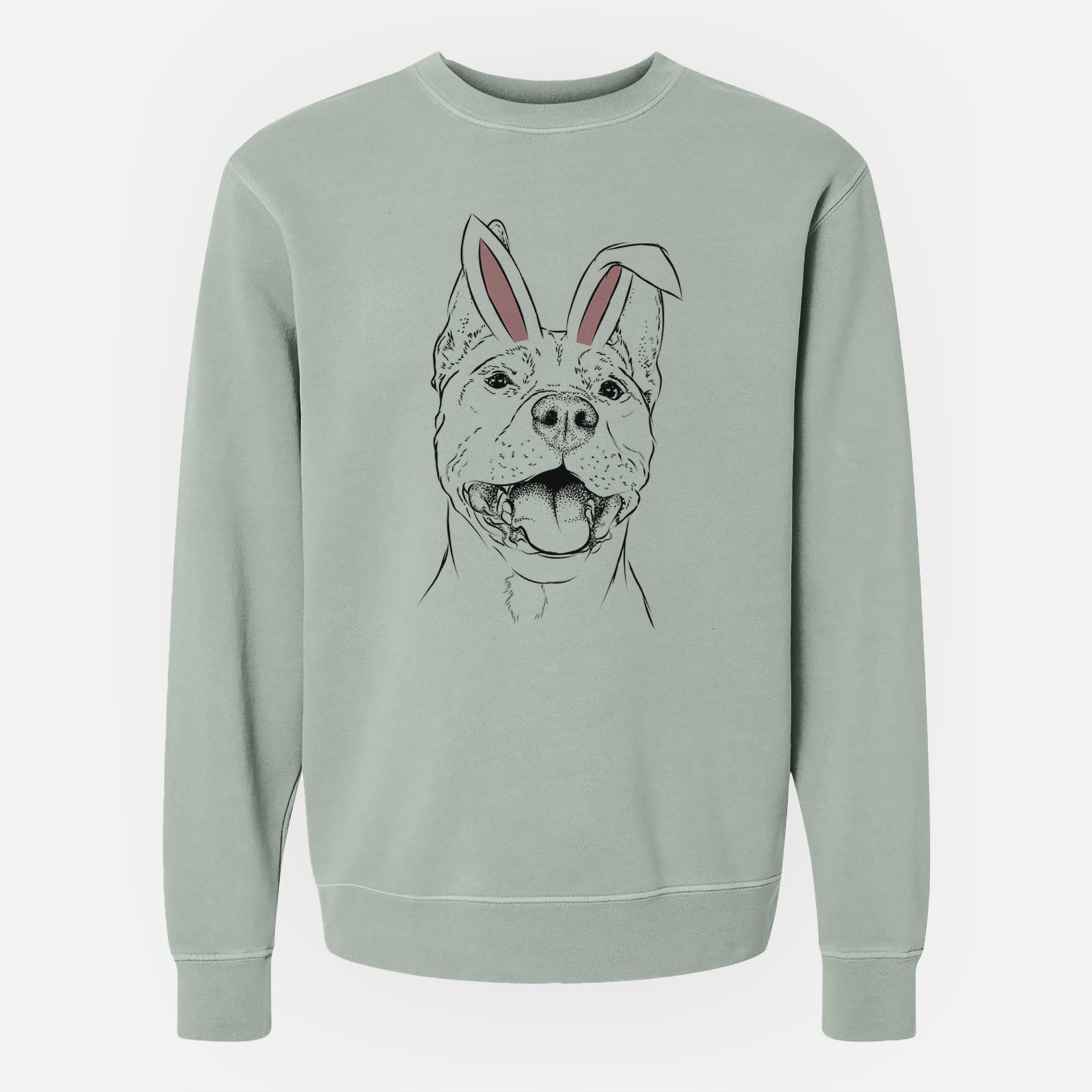 Easter Wally the Pitbull - Unisex Pigment Dyed Crew Sweatshirt
