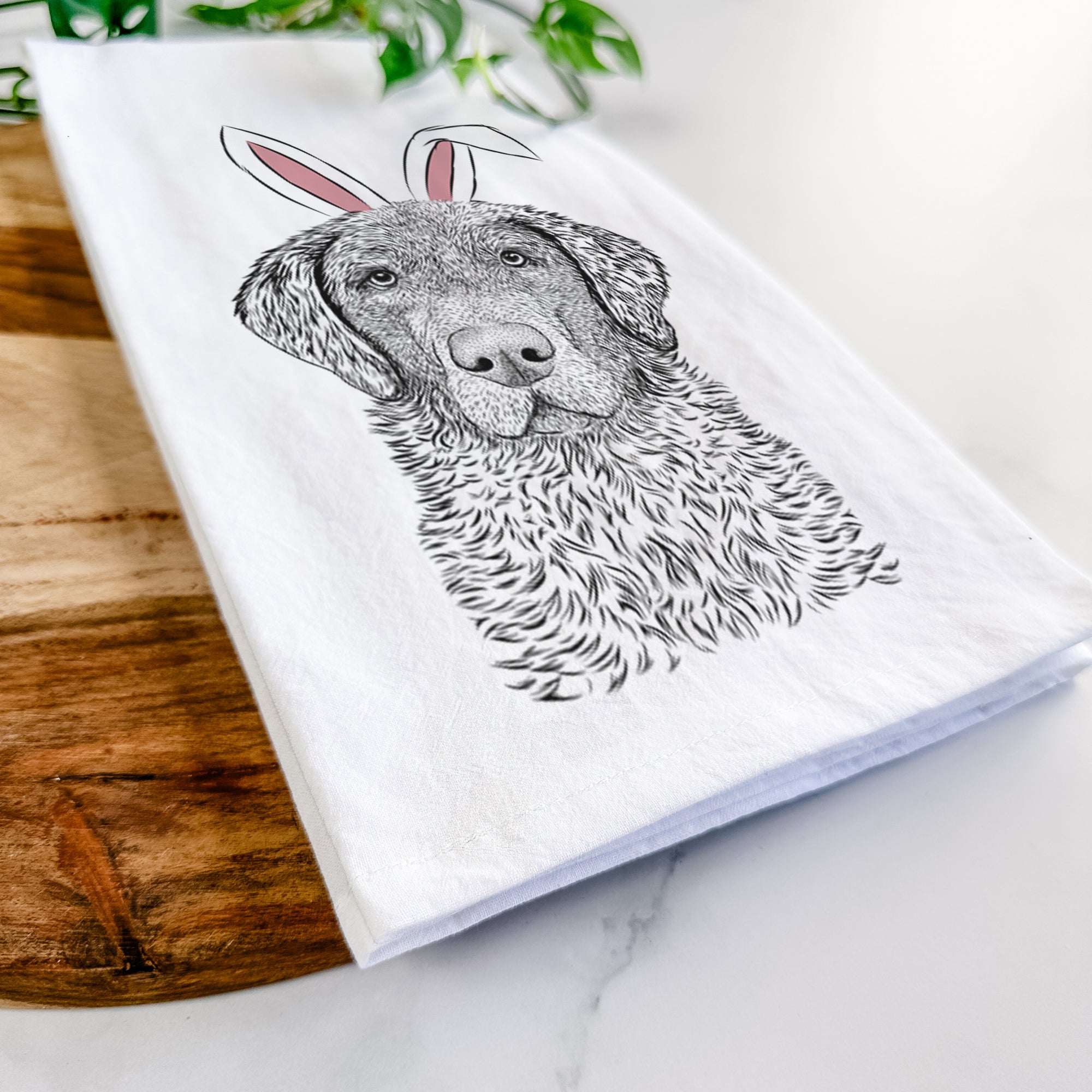 Whiskey the Chocolate Lab Tea Towel